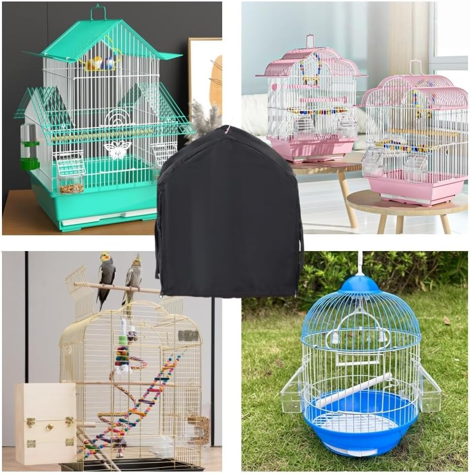Aknebriax Bird Cage Cover Night Blackout Windproof Shading Cloth,Animal Privacy Birdcage Cover. for Parrot Conures Macaws Cage. image number 3
