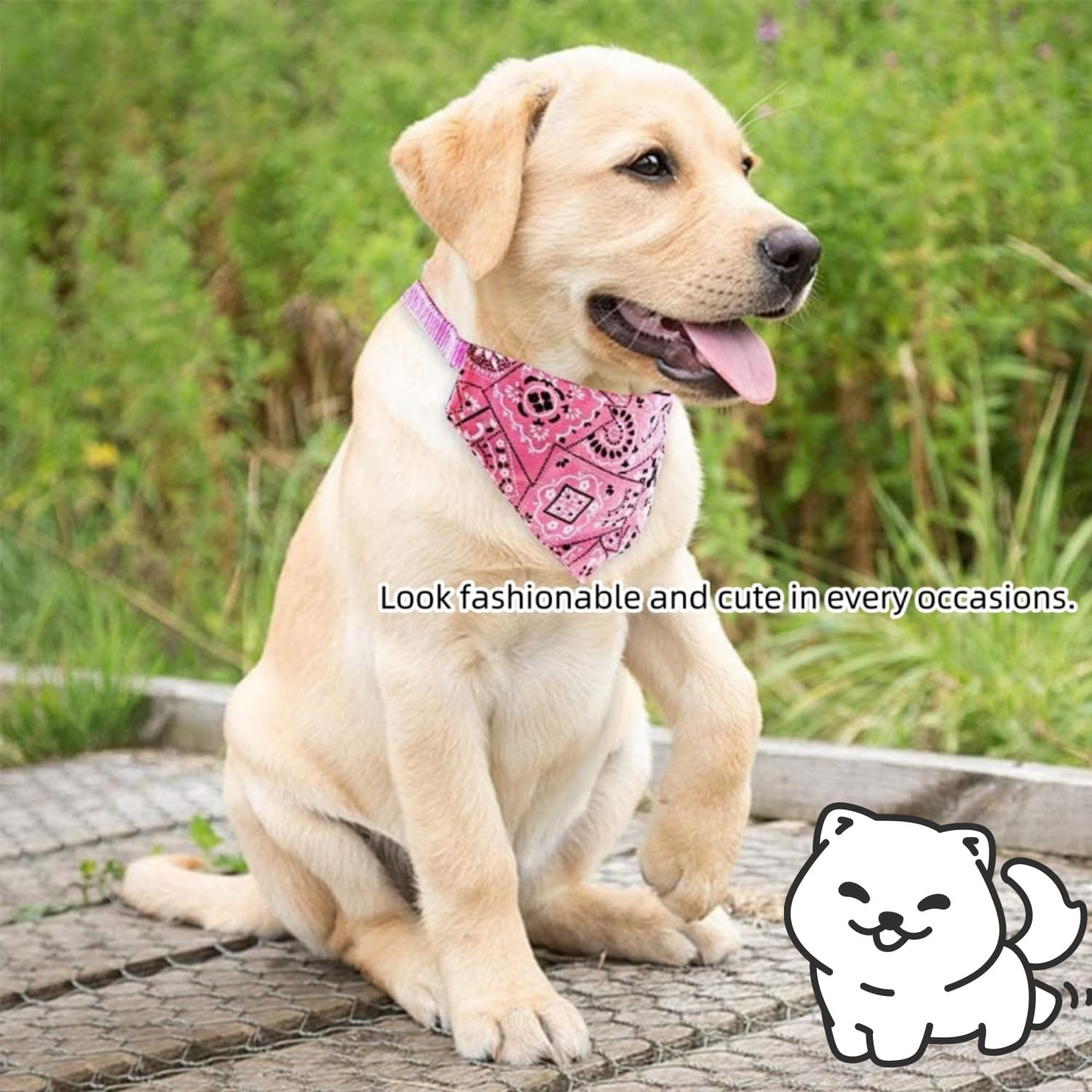 4 Packs of Adjustable Dog Bandannas,Pet Triangle Scarf Bib with Buckle,Triangle Dog Scarf Bandana with Adjustable Buckle,Dog Bandana Dog Collar With,Large Size