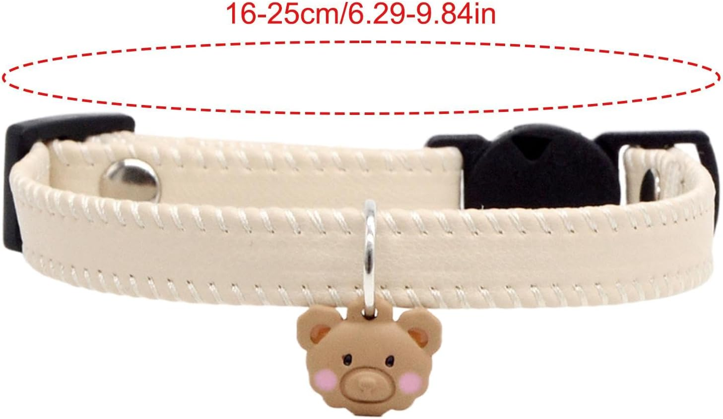 Generic Cat Collar, PU Leather Dog Collar - PU Leather Dog Collar, Quick Release Cat Collar with This Easy to Use Safety Clasp. Secure Buckle Design Makes It Easy to Use, Portable, Pet Supplies