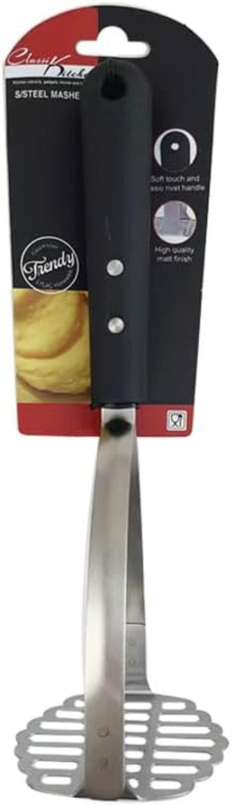 LYLAC Homeware Stainless Steel Masher with Plastic Handle, 25 X 9 X8 CM image number 2