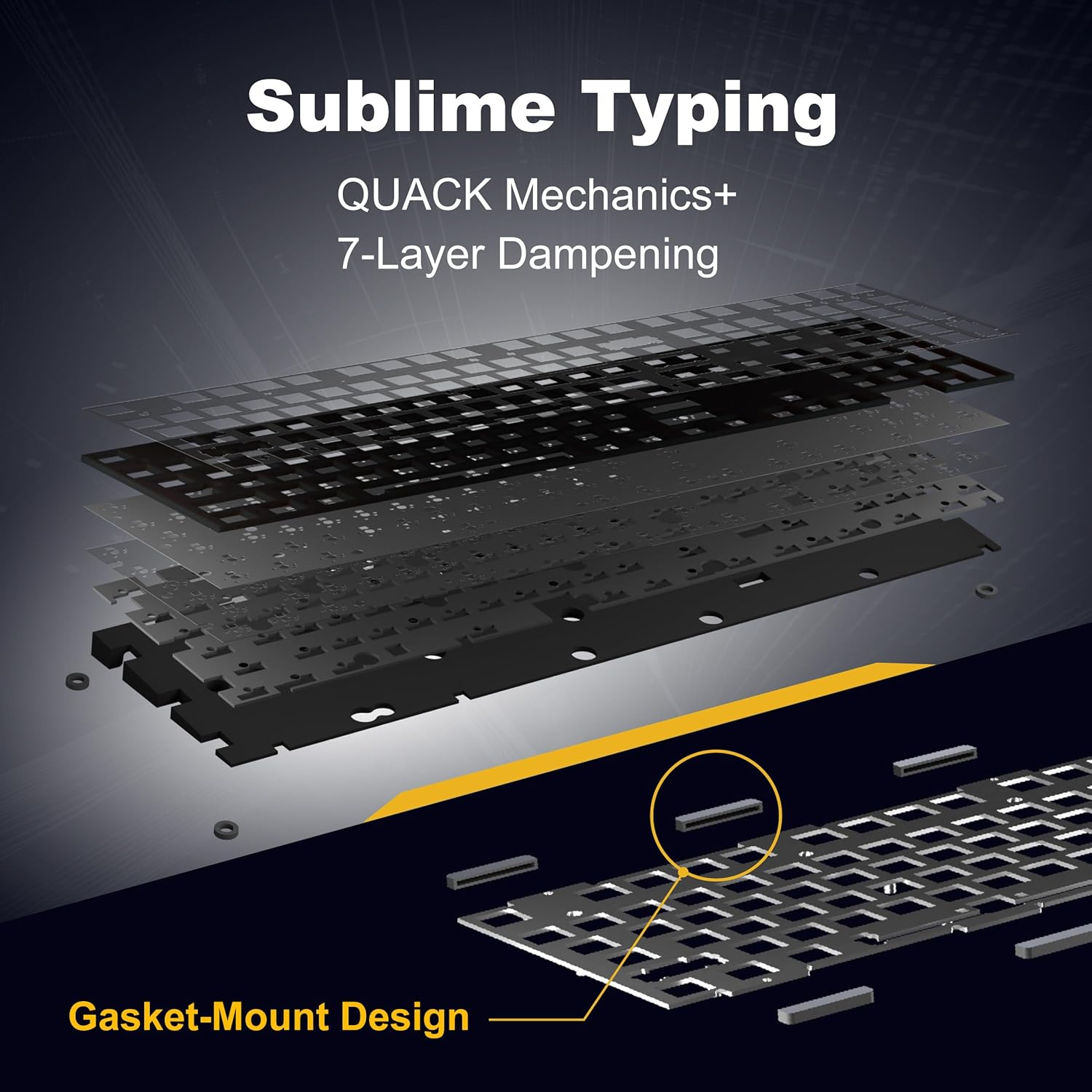 Ducky One X Mini Wireless 60% Inductive Keyboard: Tri-Mode, Rapid Trigger, Linear Inductive Switches, Gasket-Mount Quack Mechanics+ 7-Layer Dampening, High-Density PBT Doubleshot Keycaps, US, Black