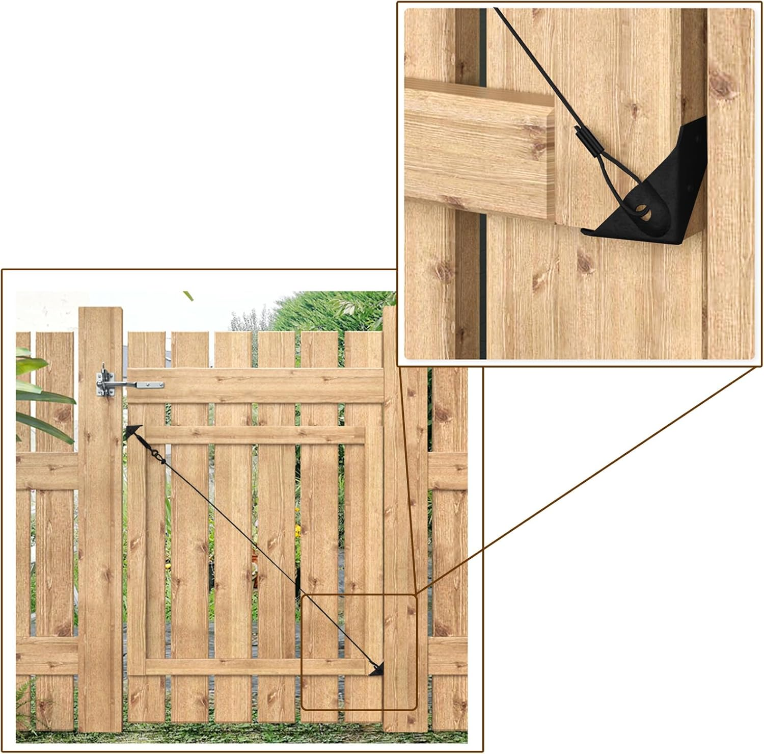 Supporting Alloy Steel Anti-Sag Gate Cable Kits for for Outdoor Wooden Fence Gate Door Support, Diameter 5Mm, Length 2.5M(8.2 Feet) (4, Black) - 4, Black image number 1