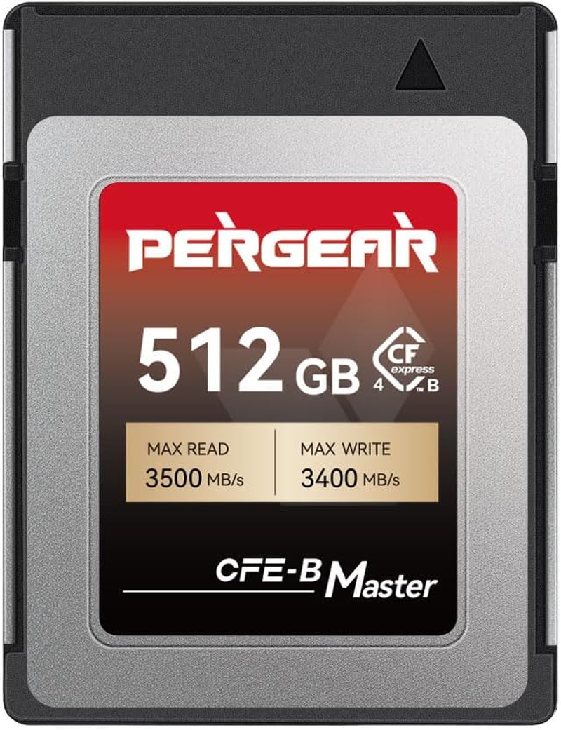 PERGEAR 512GB Cfexpress Type B 4.0 Memory Card, up to 3500Mb/S Max Read Speed and 3400 Mb/S Max Write Speed for Video and Photo, Support 8K RAW Photo and Video Recording 5-Year Warranty image number 1