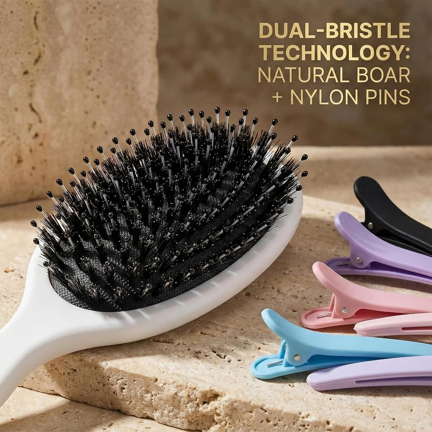 Viral World-Famous 5X Sold Out Paddle Brush-Smoother, Stronger, Shinier Hair-Boar Bristle Brushs with Nylon Bristles, Lightweight Retractable Viral Paddles Comb, Viral Paddle Brush for Fine Hair (1) image number 3