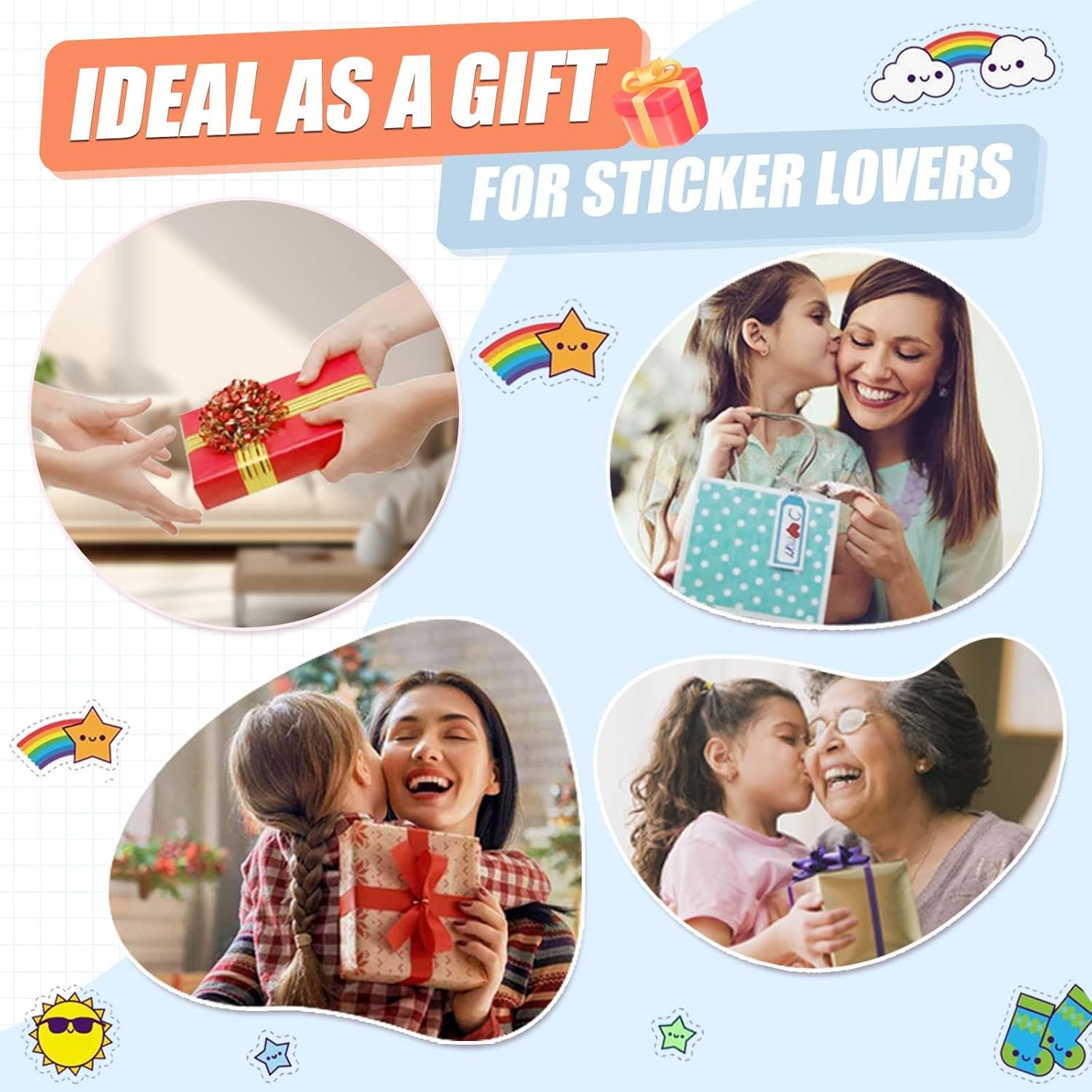 Betterjonny 2 Pcs Reusable Sticker Book Collecting Album Blank Sticker Storage Organizer Book A5 Size with 64 Sheets Release Paper for Collecting Stickers, Labels