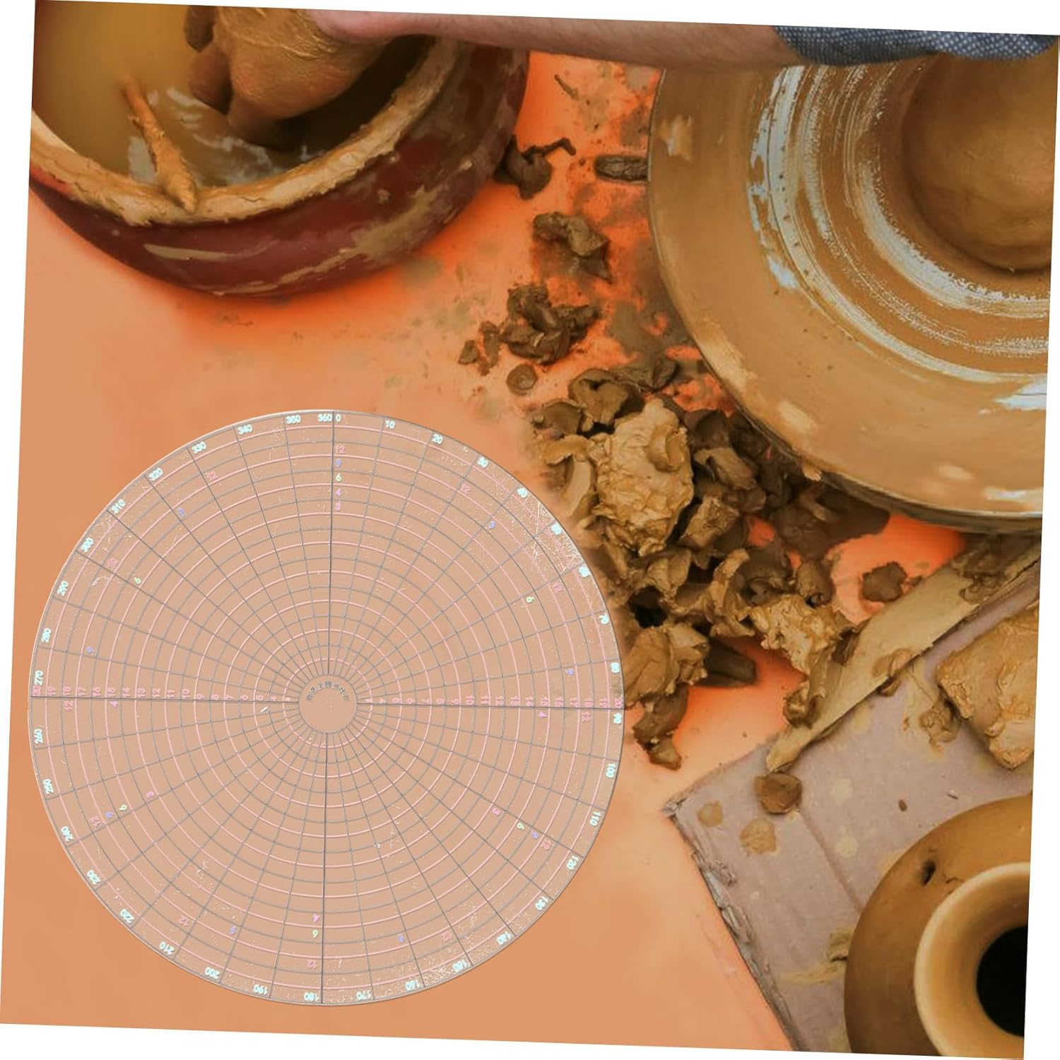 VICASKY Pottery Tools Geometric Drawing Template and Circle Drawing Tool for Ceramics DIY Clay Sculpting and Accurate Measurements Pottery Wheel image number 6