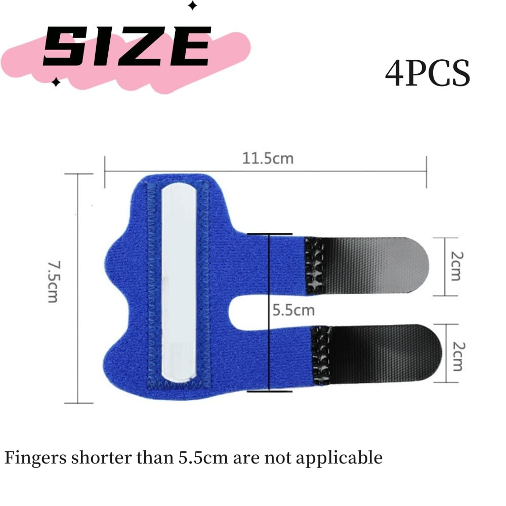 Fabselection 4Pcs Finger Splints, Finger Straightening Brace for Arthritis Finger Support for Trigger Broken and Strained Fingers (4, Pale Pink+Dark Gray+Red+Azure) image number 4