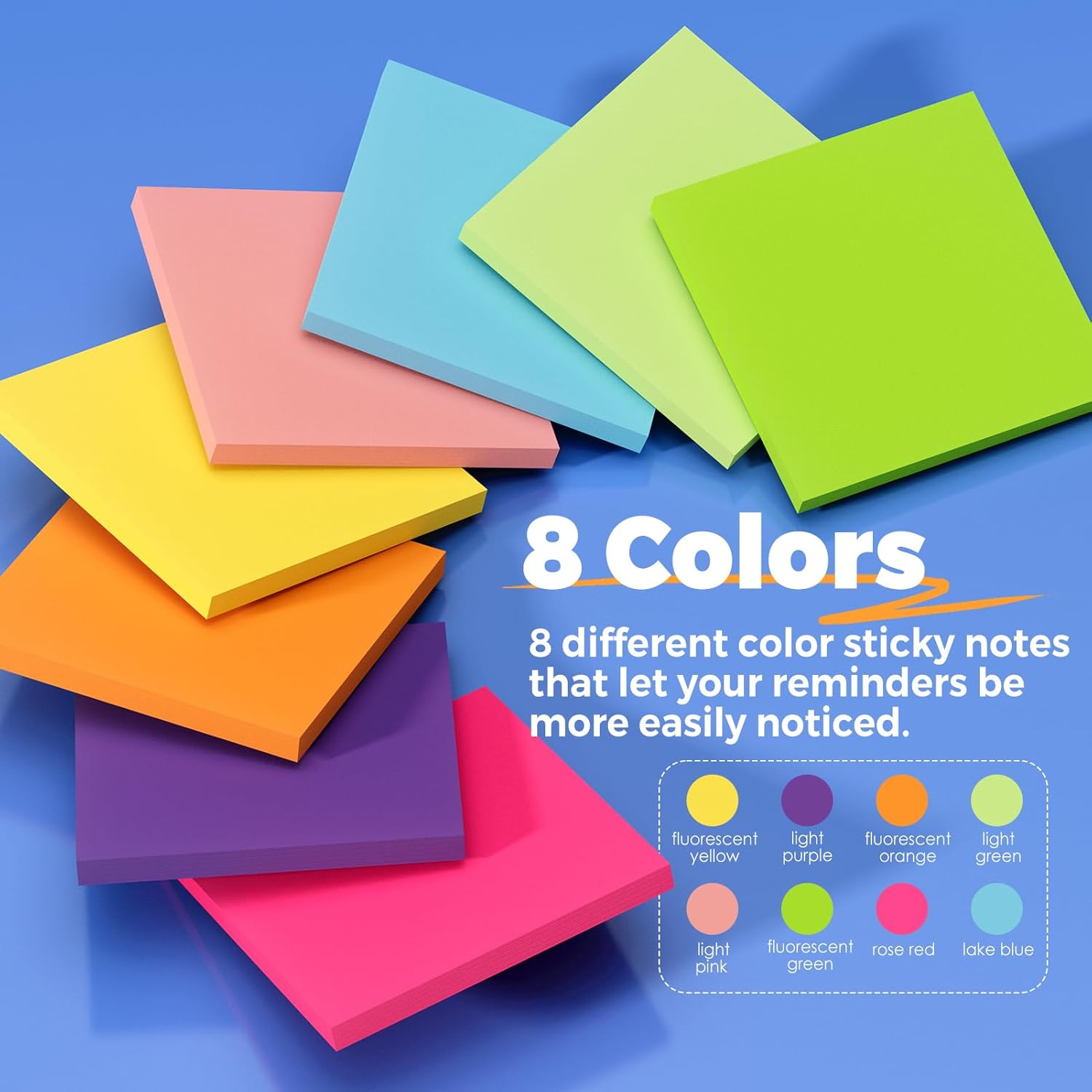 Maxgear Sticky Notes 3X3, 16 Pads Colorful Sticky Pads, Strong Adhesive Self-Stick Note Pads, Super Sticking Power Memo Pads, Leave Reminders Sticky Note on Smooth Surface, 60 Sheets/Pad image number 4