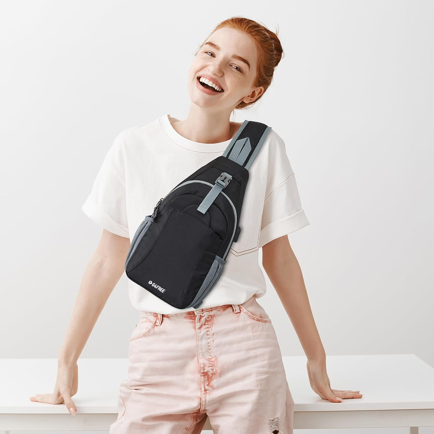 G4Free Sling Bag RFID Crossbody Sling Backpack with USB Charging Port, Travel Hiking Daypack Shoulder Chest Bag for Women Men image number 1