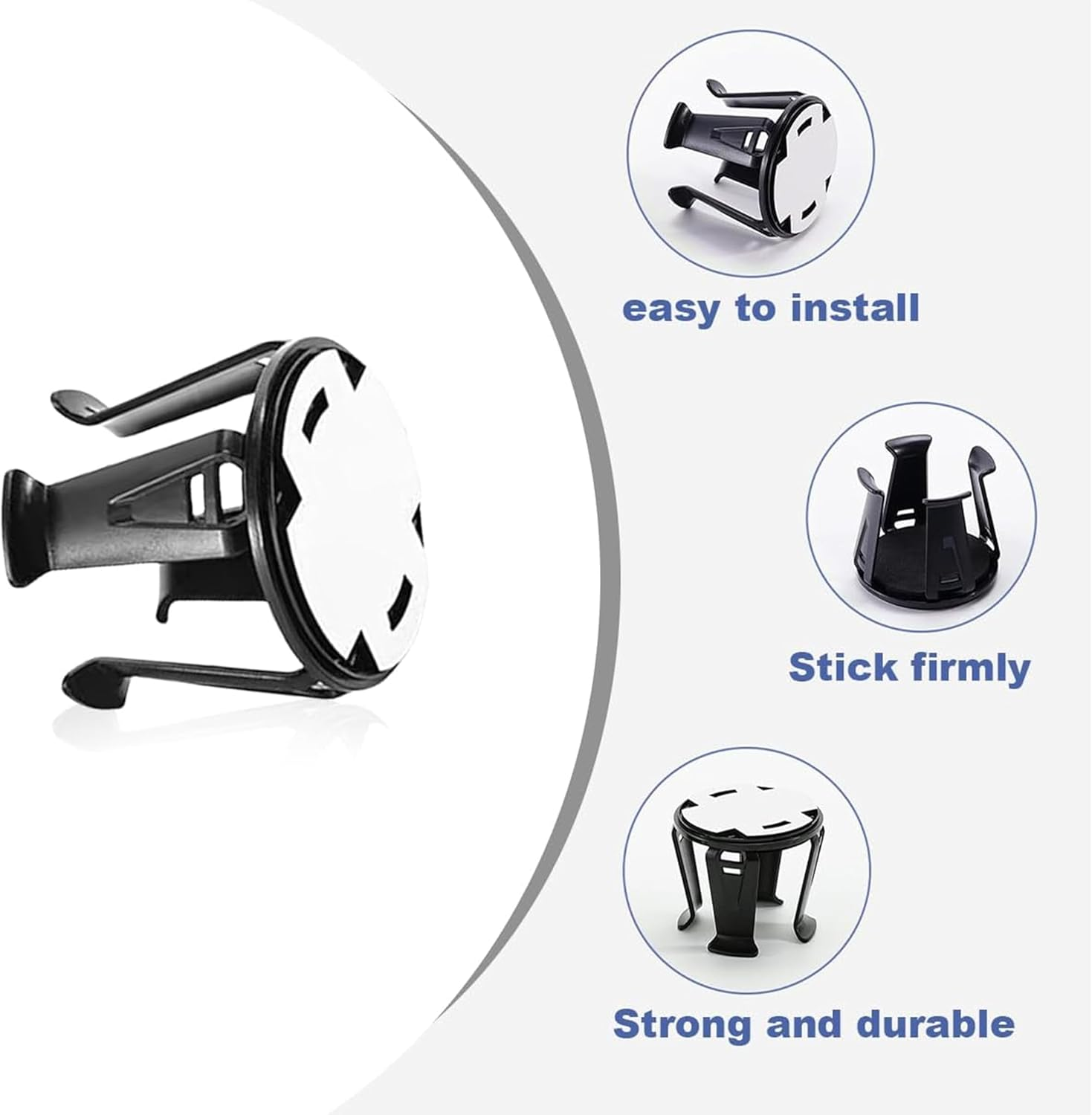 Upgraded Car Cup Holder Insert,2Pcs with Adaptive Clamping Arm & Self-Adhesive Base,Solve Shaking Problem for All Drinks in Suv,Truck image number 6