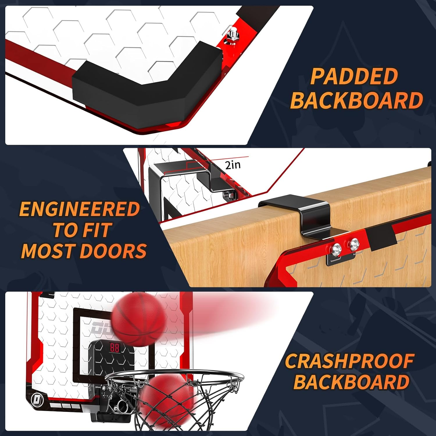 Basketball Hoop for Kids 3 4 5 6 7 8 Year Old Boys - Ball Toys Game with 4 Balls, Indoor Outdoor Sports Games for Kids Aged 3-12, Teens Gift image number 4