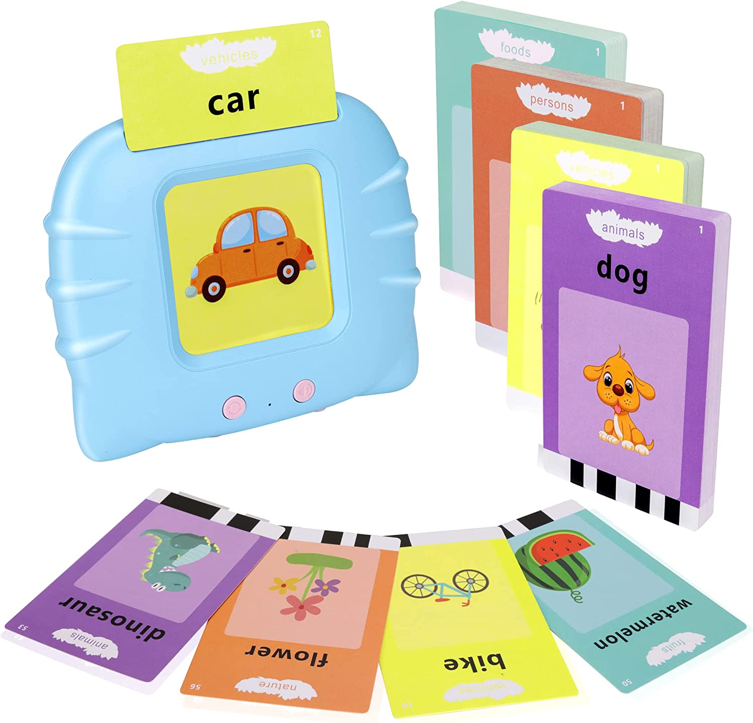 Learning Toys for Toddlers 1-3 Years Old, 112 Talking Flash Cards 224 Words, Educational Montessori Toys for 2 3 4 5 6 Year Old Boys Girls, Preschool Learning Activities Gifts for Kids (Blue) image number 3