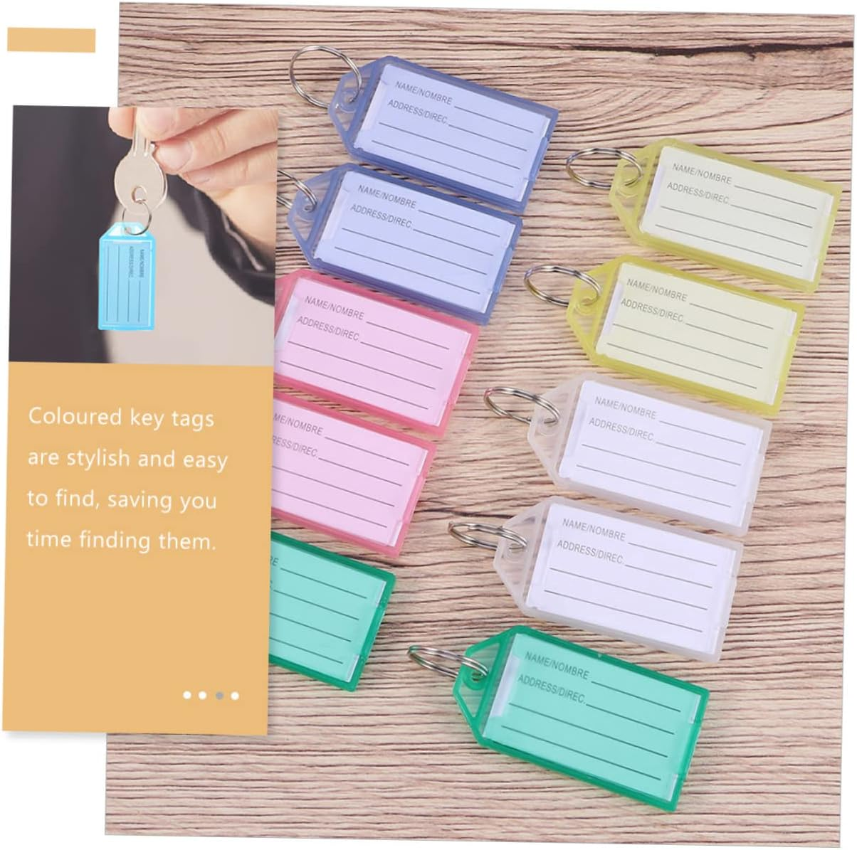 NUOBESTY 40Pcs Keychain Tags Label Tags Multi-Function and Luggage Accessory Use during Travel image number 5