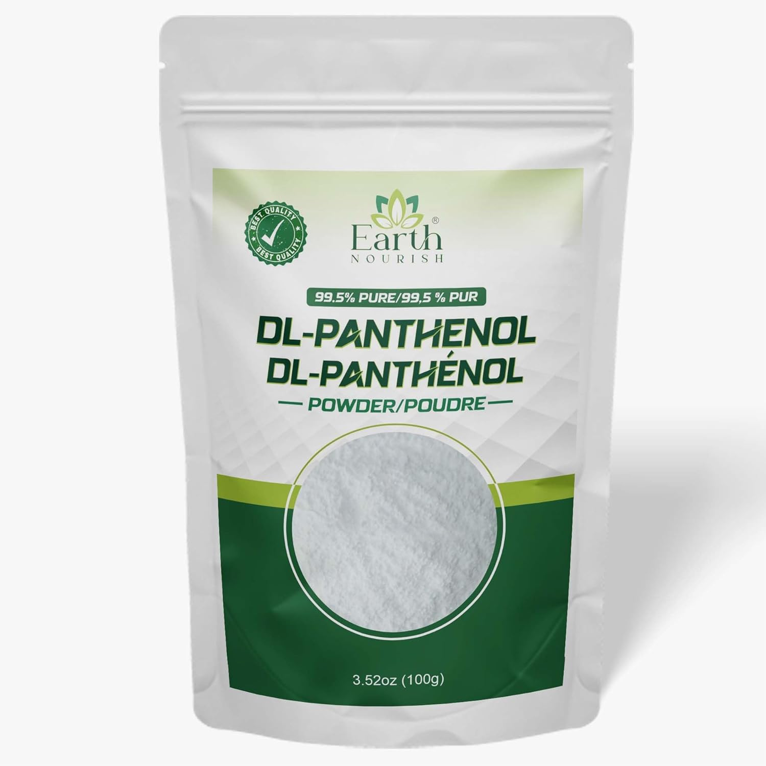Earth Nourish Dl-Panthenol Powder 100G / 3.52Oz - Provitamin B5 for Hair, Skin & DIY Cosmetics