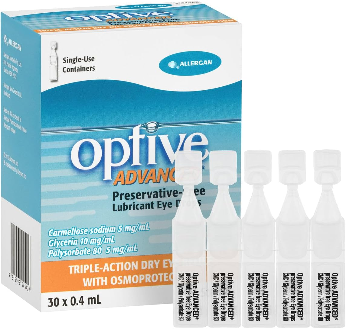 Allergan Optive Advanced Preservative-Free Lubricant Eye Drop 30 X 0.4 Ml