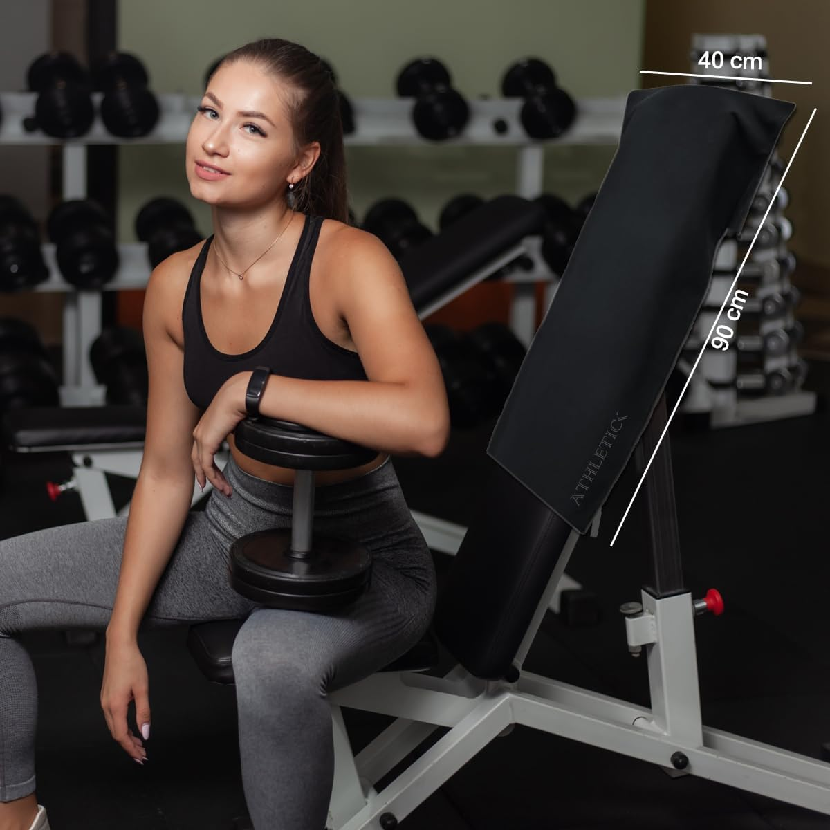 Towel with Pocket (90X40 Cm) Hooded Gym Towel with Zip Pocket Microfibre Yoga, Swimming,Ultra Soft, Sweat,Quick Dry Towel for Men & Women,Multi-Purpose Gym Accessory (Black) image number 1