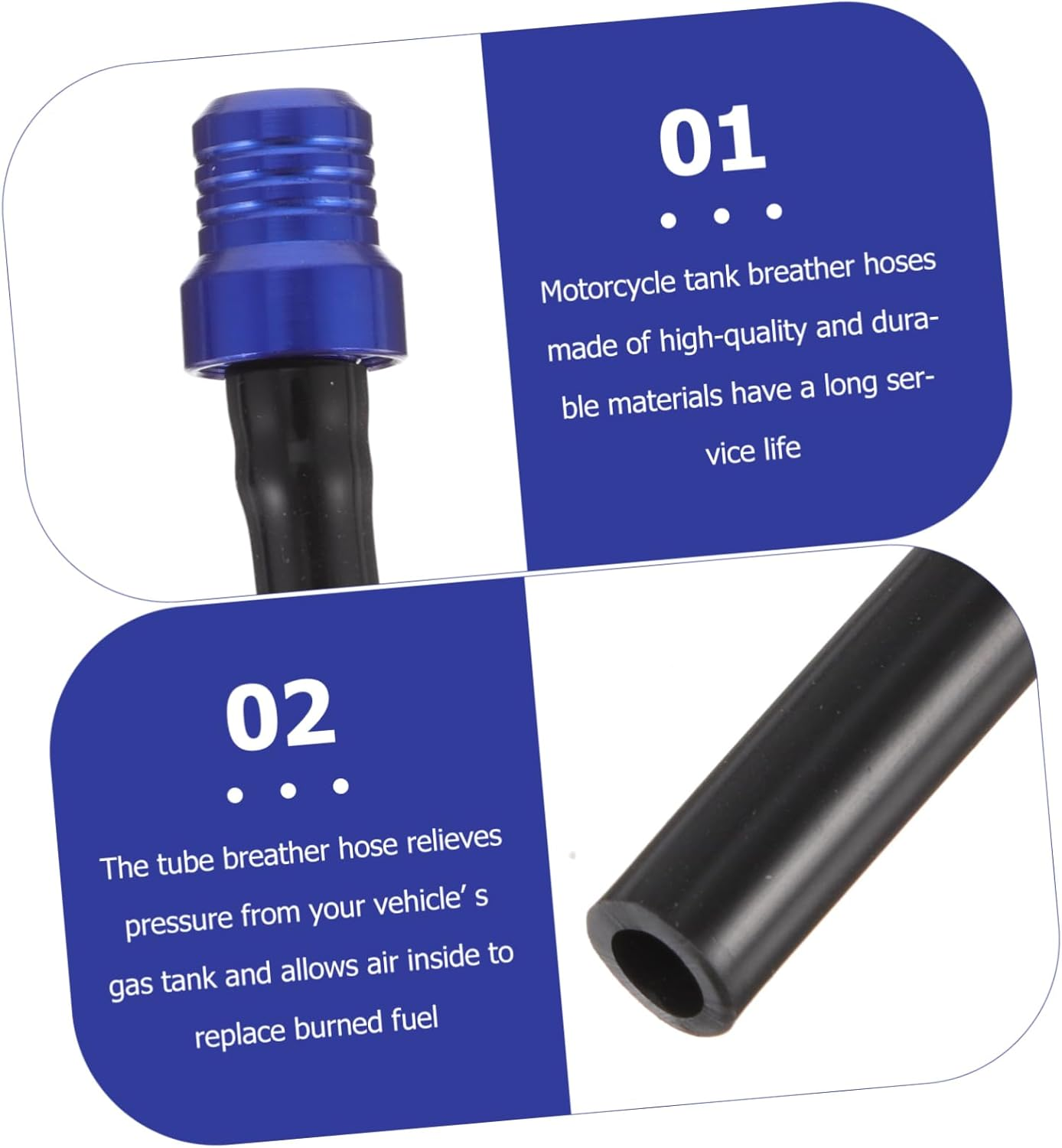 Beatifufu 6Pcs Universal Motorcycle Tank Cap Breather Cap Air Vent Hose for Motorcycle Accessories image number 5