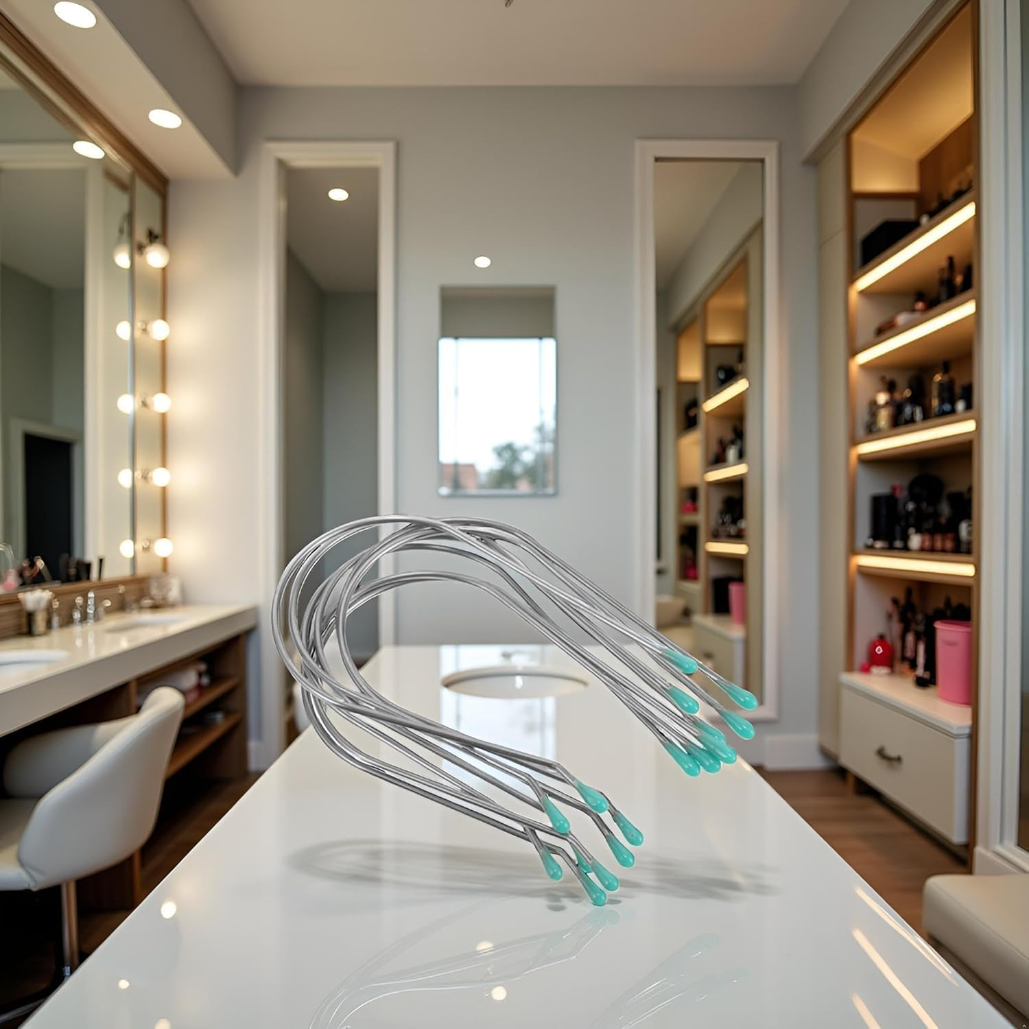 8 Pcs Silver Hot Curler Clips Replacement Kit, Hot Roller Rollers Securing Pins Fits 2 Inch, Replacement Styling Tools and Appliances,Hot Roller Clips Replacement Kit, Fits Most Sized Rollers image number 1