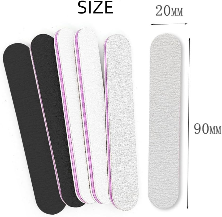 Nail Files - 20 PCS 100/180 Grits Nail File and Buffers, Mini Nail File Double Sided Emery Boards Manicure Nail Tools for Natural and Acrylic Nails image number 2