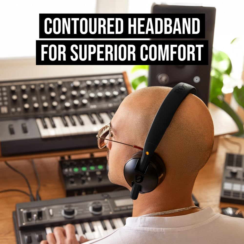 R&Oslash;DE NTH-50 Professional On-Ear Wired DJ Headphones | Durable, Comfortable, Hi-Fi Audio | Musicians, Filmmakers, Creators (Black) image number 4