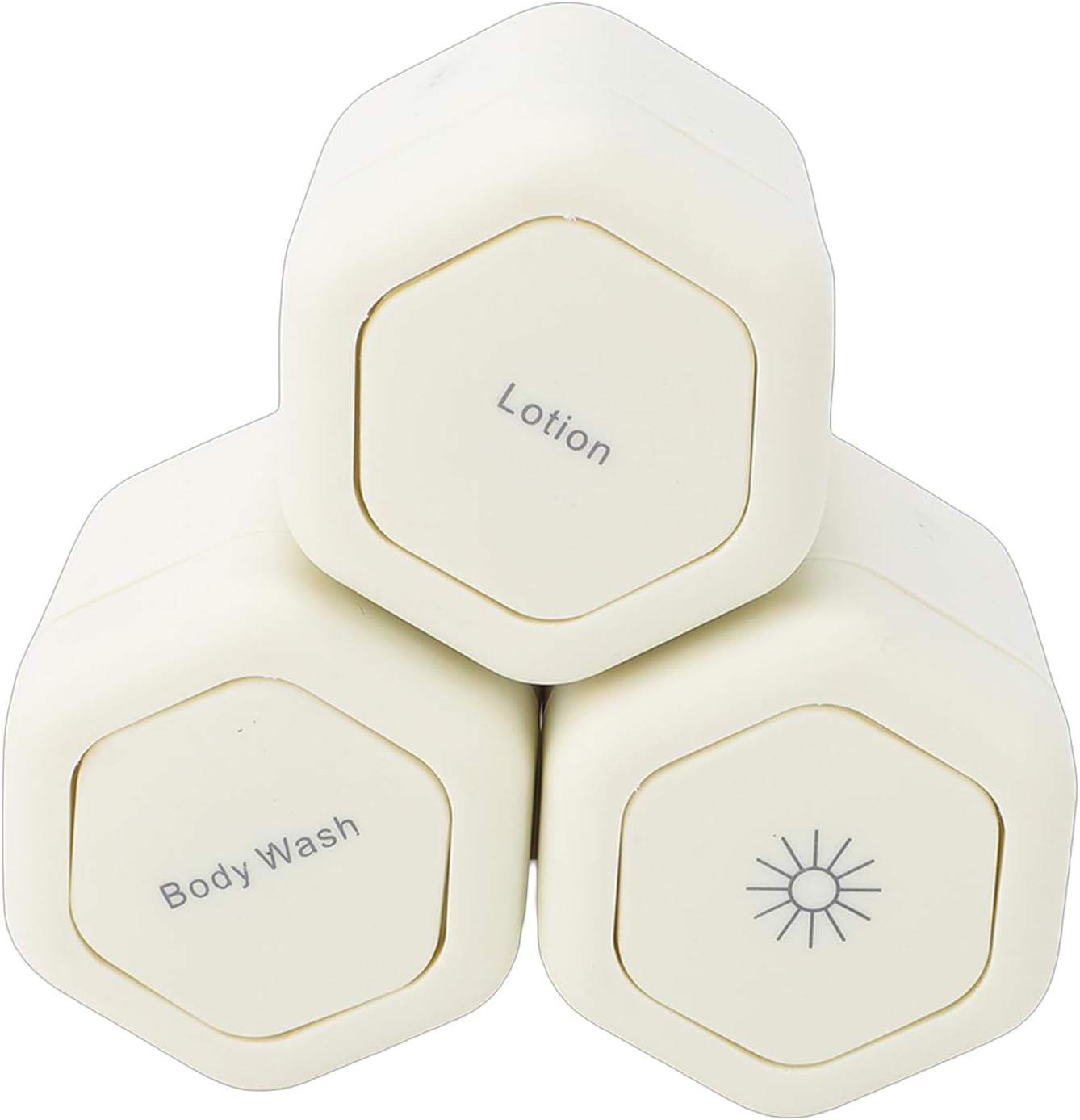 Pomya Magnetic Travel Toiletry Containers Secure Twist Lock Lids 3 Pcs Set for Lotion Shampoo Conditioner Cream for Travelers (White)