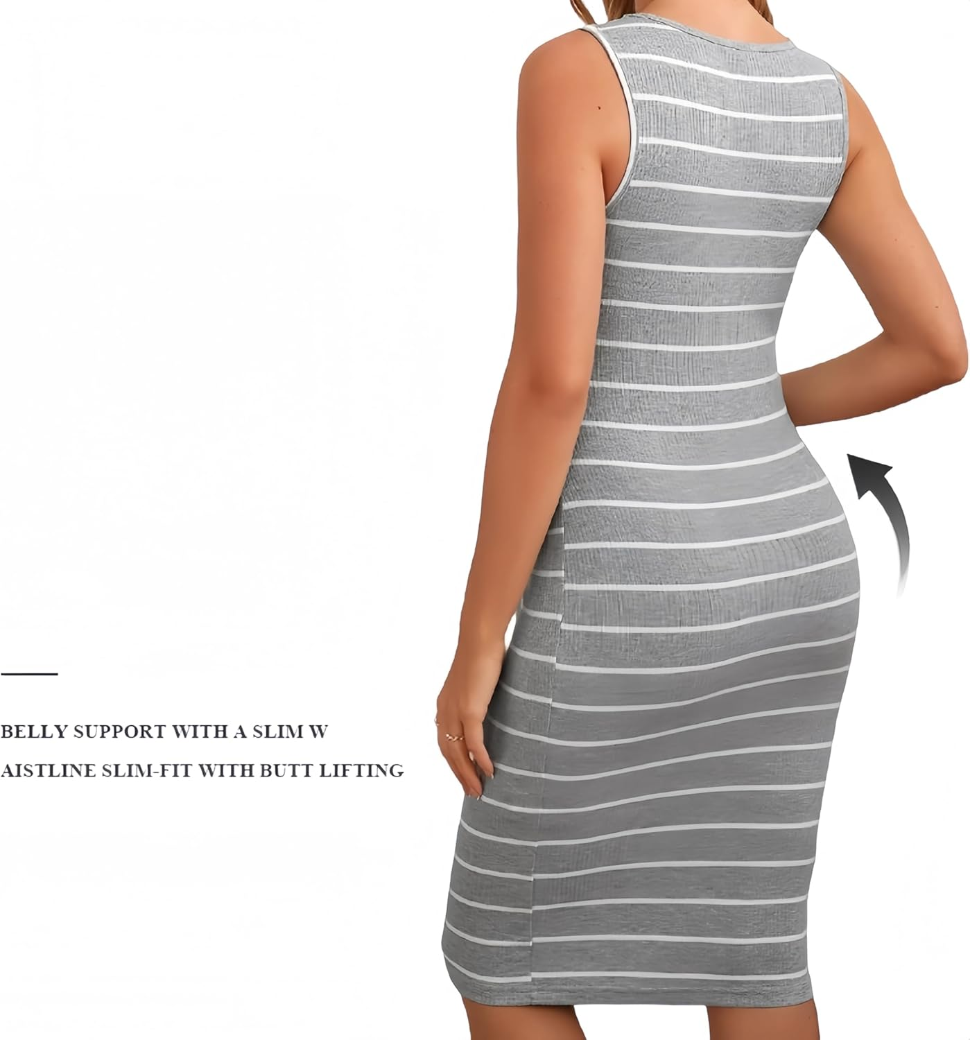 Striped Maternity Dress for Pregnant Women - Comfortable Stylish Dress for Women,Multicolor