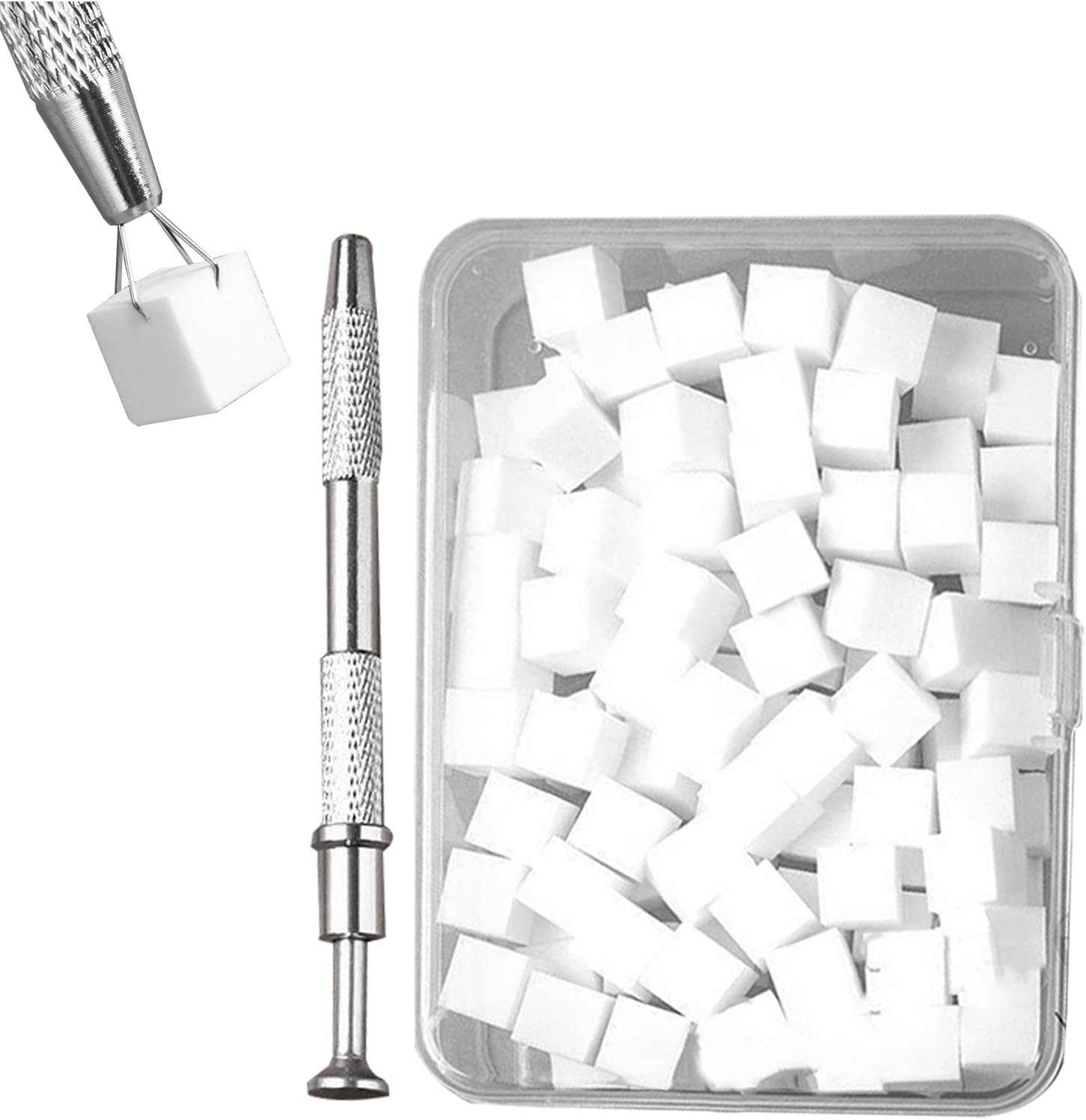 100PCS Nail Sponges for Ombres with Metal Grabber, Soft Nail Painting Sponge Brush Tools for Ombres Design image number 6