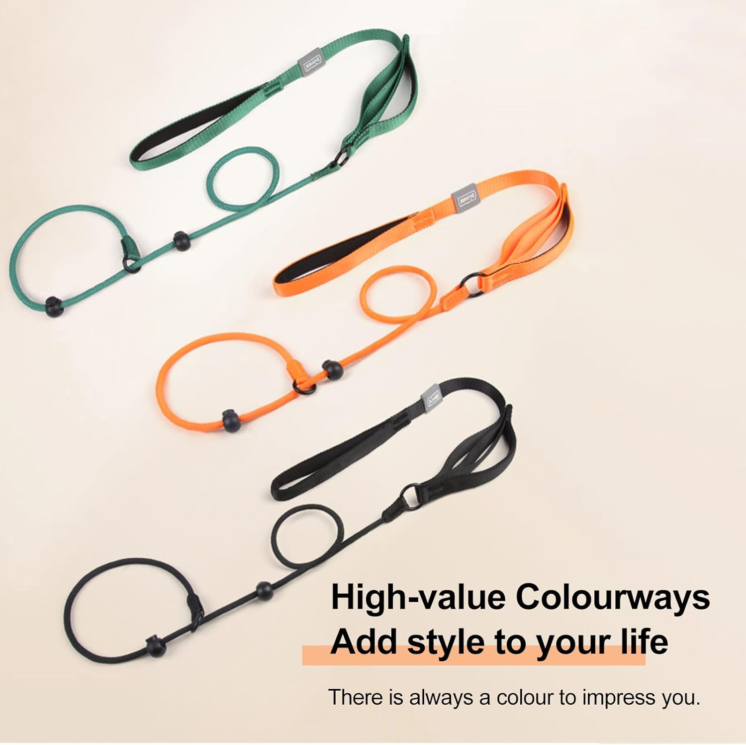 Dog Leash Slip Dog Leash Adjustable Slip Lead One-Piece Adjustable Dog Training Leash No Pull Training Lead Leashes and Collar P-Leash Pet Leash for Medium and Large Dog Orange image number 4