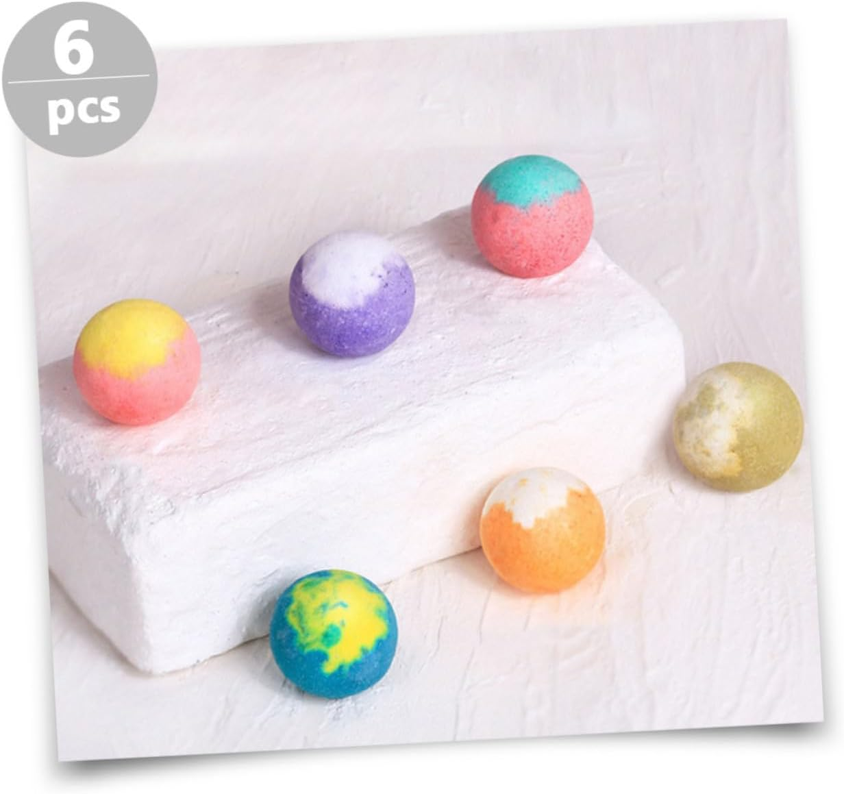 Angoily 6Pcs Bath Salt Ball Foot Bath Pills Wedding Party Favors Bath Color Tablets Essentials Bath Bath Foot Soak Foot Spa Sodium Bicarbonate Bath Salt Balls image number 1