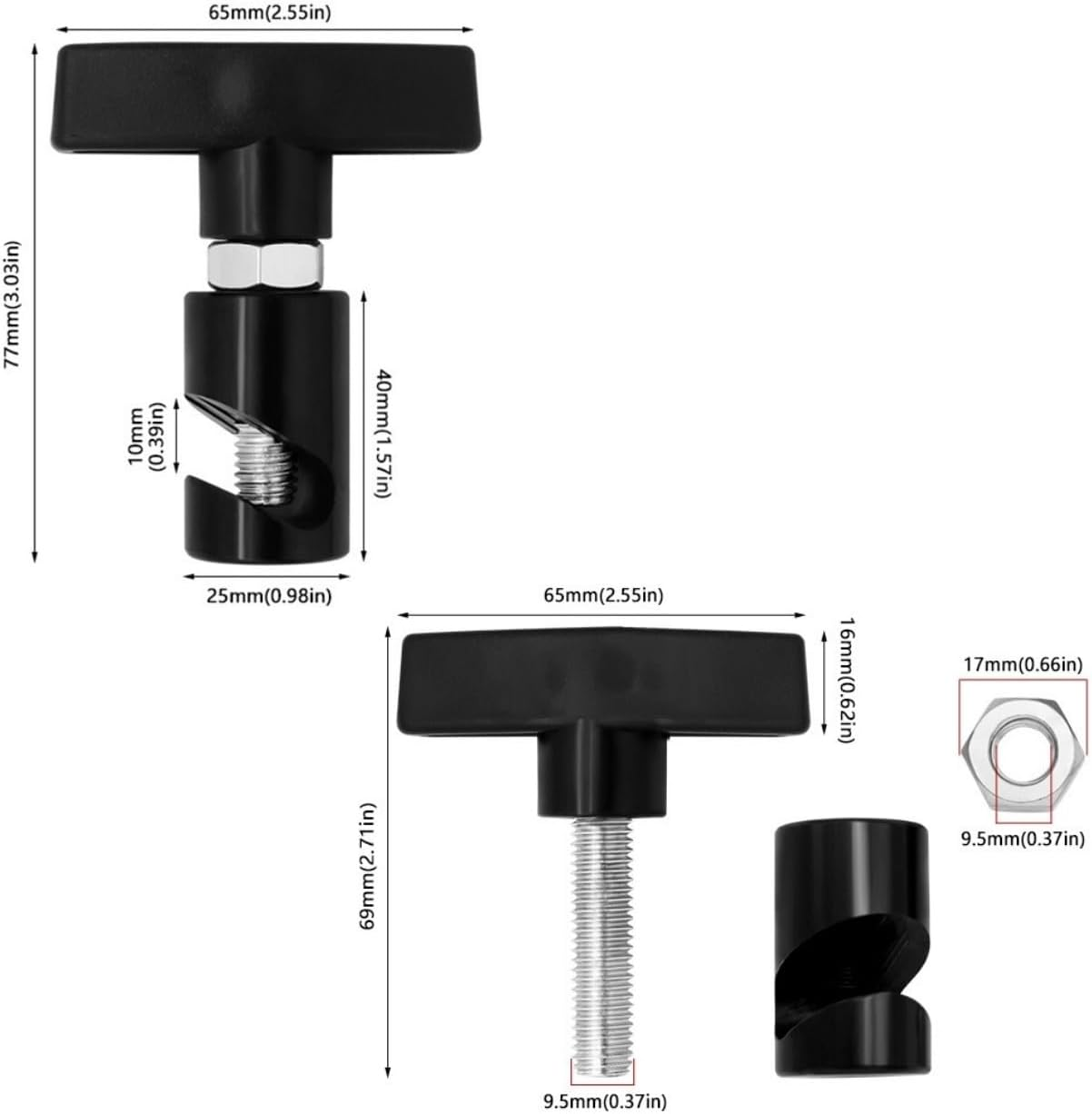 WADY 4 Pack Hood Strut Clamp, Metal Lift Support Clamp for Car Hoods & Tailgates, Multi-Purpose Vehicle Hood Strut Clamps Fits up to 3/8" (10Mm) Diameter, Trunk & Engine Fixing Tool (Multicolor) image number 2