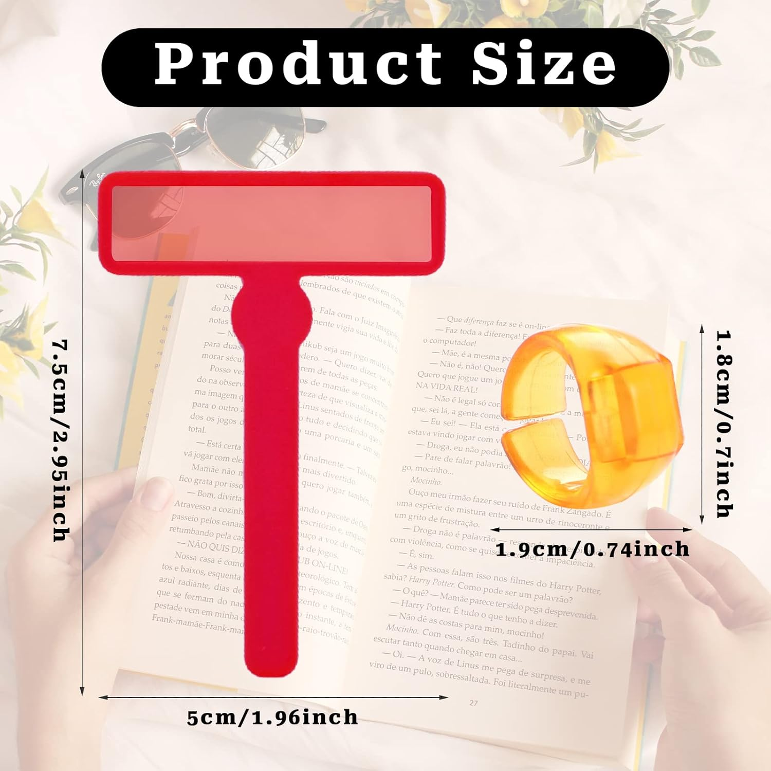 Sliverdew 14Pcs Dyslexia Tools for Kids Guided Reading Strips Tools Colored Highlighter 8Pcs Overlay Strips with 6Pcs Finger Rings Colorful Reading Bookmark Children ADHD Finger Trackers image number 1