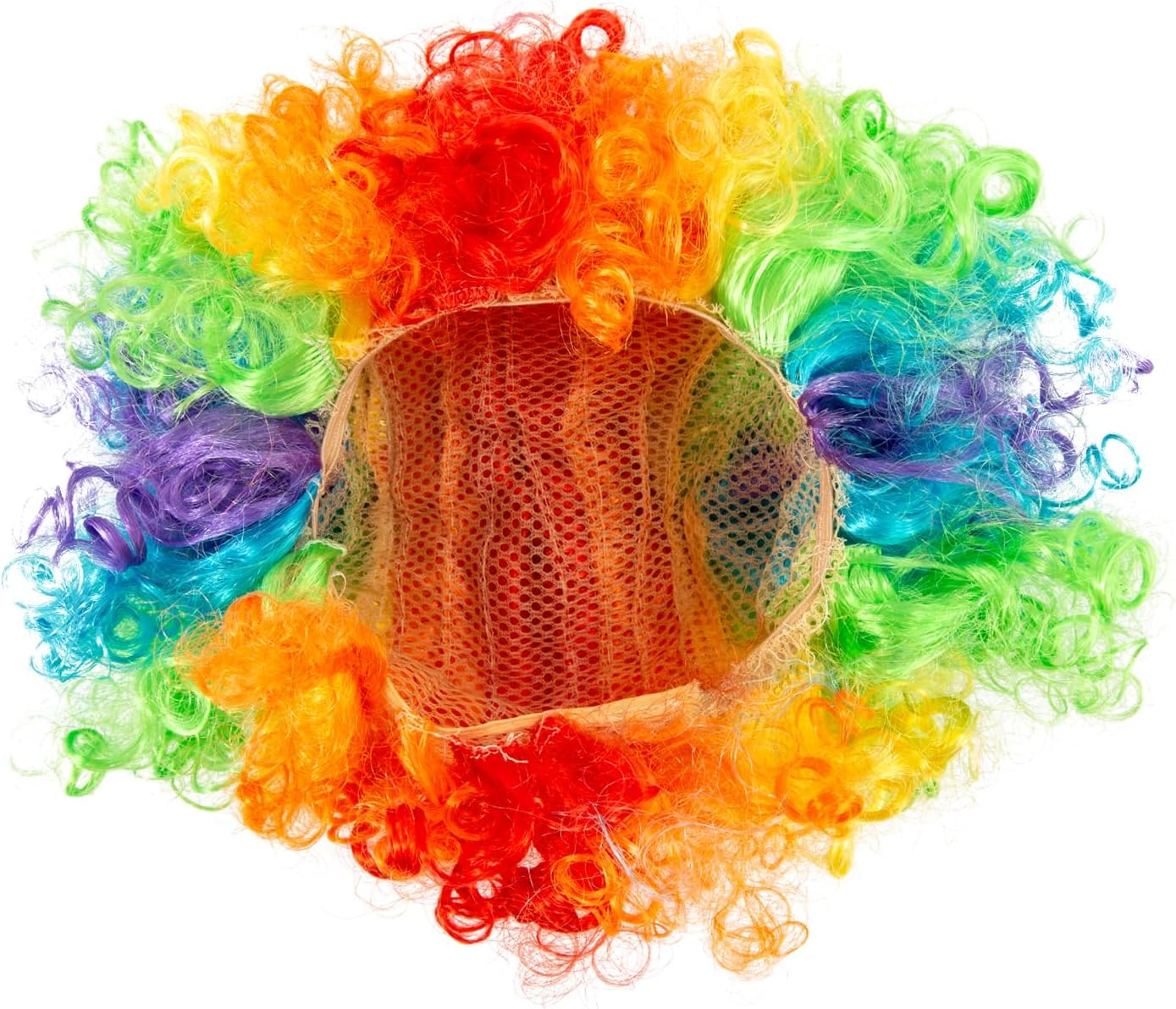 AGDGV 2 Pack Rainbow Afro Clown Wigs for Adults & Kids, 70'S 80'S Disco Curly Synthetic Hair Wig, Halloween Costume Party Cosplay Christmas Wig (Colorful & Fluffy) image number 2