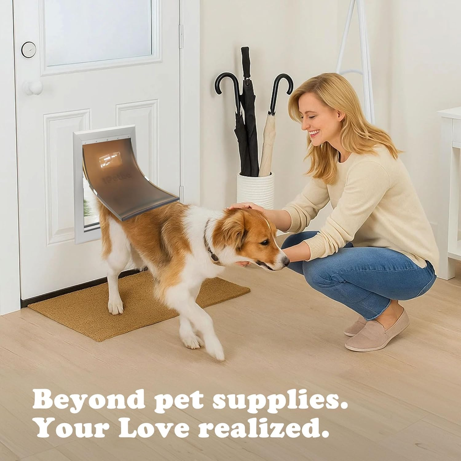 Large Dog Door for Door - Aluminum, Lockable for Safety, Easy in & Out, Extreme Weather Resistant, up to 110 Lbs image number 2