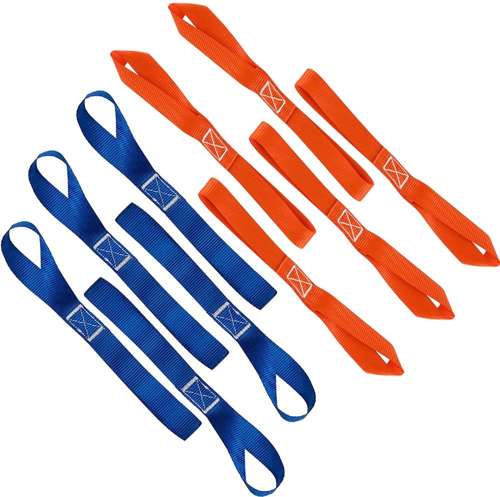 10 Pcs 11.6" Soft Loop Tie down Straps, Finegood 1,500Lb Load Capacity 4,500Lb Breaking Strength Belts for Secure and Confident Trailering of Motorcycle Dirtbike ATV UTV - Black, Orange image number 6