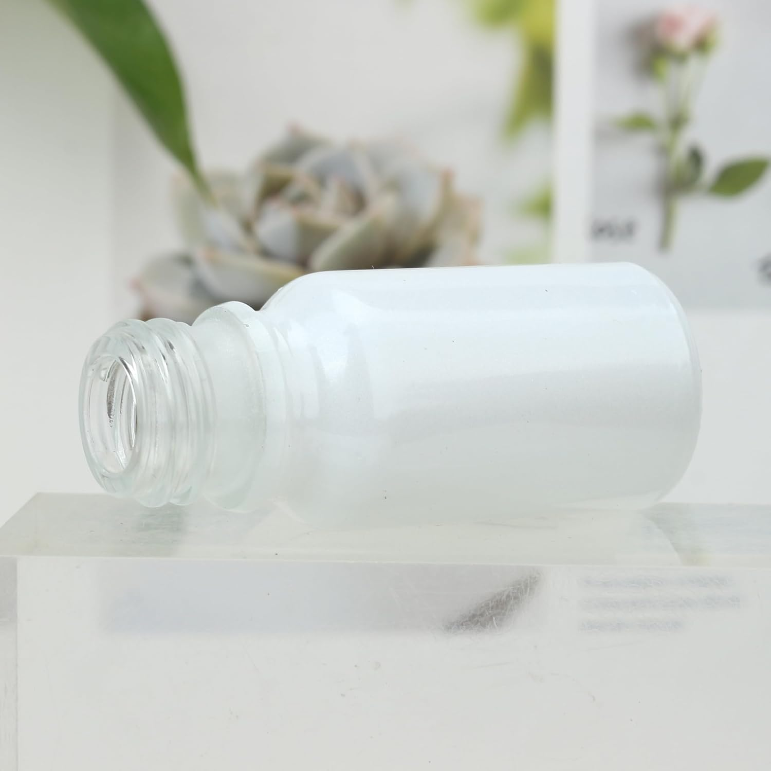 COSIDEA 30 Pcs Empty 10Ml 0.33Oz Pearly White Glass Dropper Bottle for Oils Travel Containers Eye Droppers Bottle image number 6