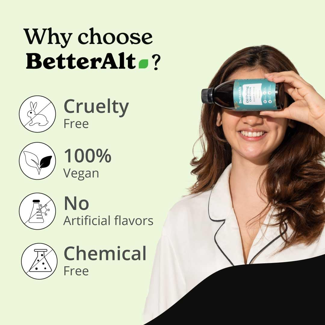 Better Alt Oil Pulling with Tongue Scrapper - Peppermint Flavor 237 Ml image number 2