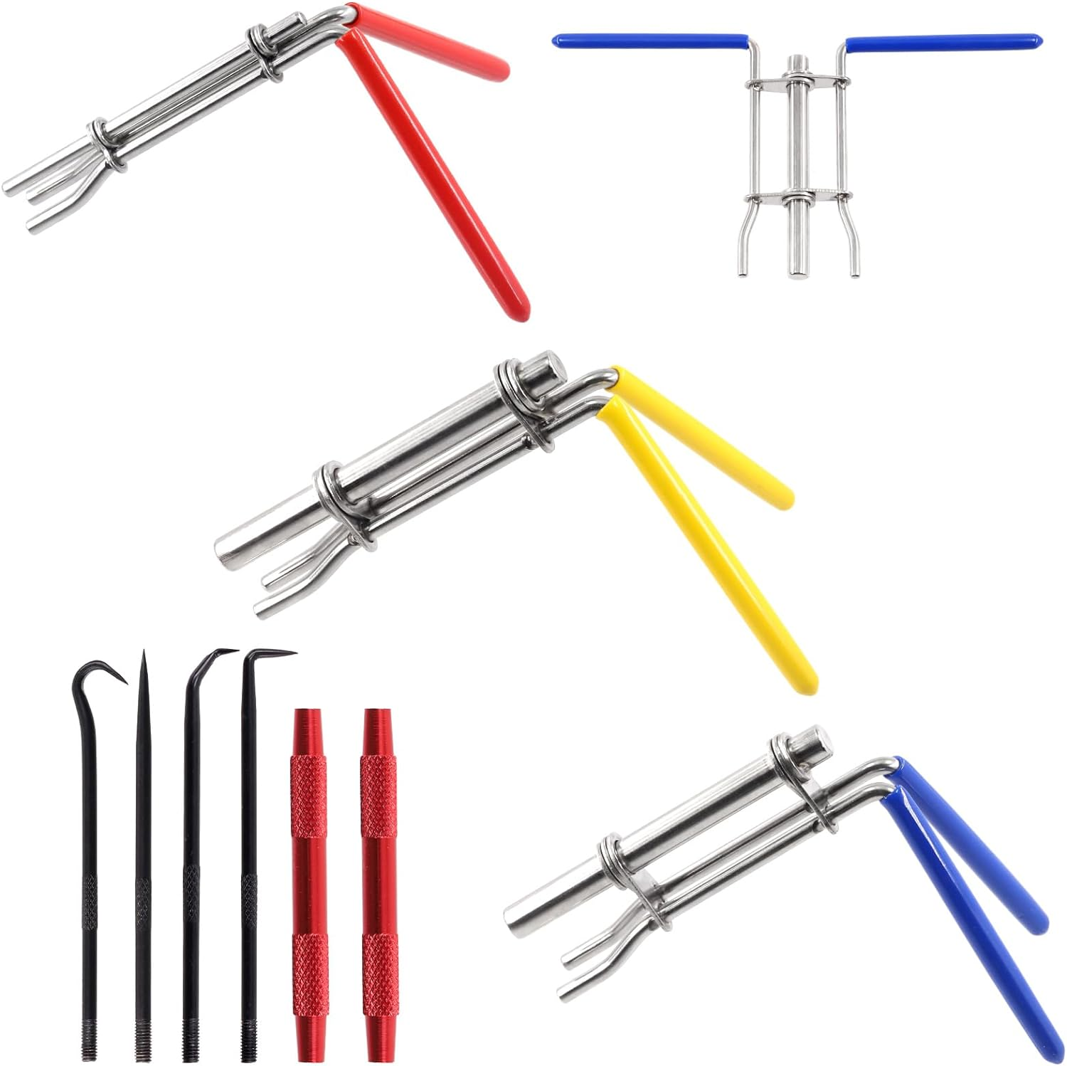 Swpeet 5Pcs Hydraulic Seal Installation Tool Hydraulic Cylinder Piston Repair Seal Tools U-Cup Rod Seal Twister Installation Tool with Pick and Hook Kit O-Rings Install Tool Set for Automotive（S/M/L） image number 4