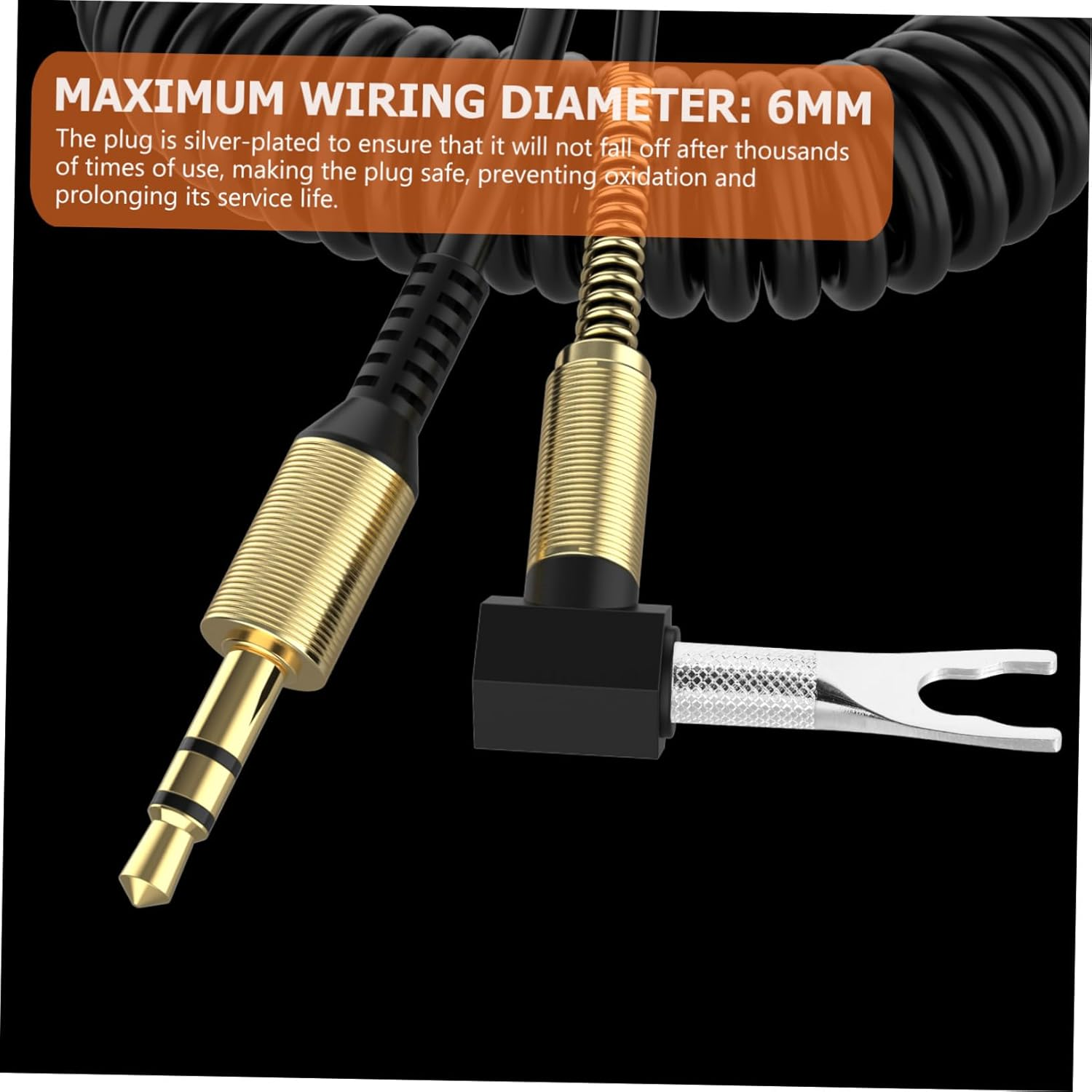 SECFOU Silver-Plated Y Fork Banana Plug Speaker Wire Connector for Audio Amplifier, Dual U-Shaped Audio Adapter Suitable for Home Theater and Hifi Systems image number 6