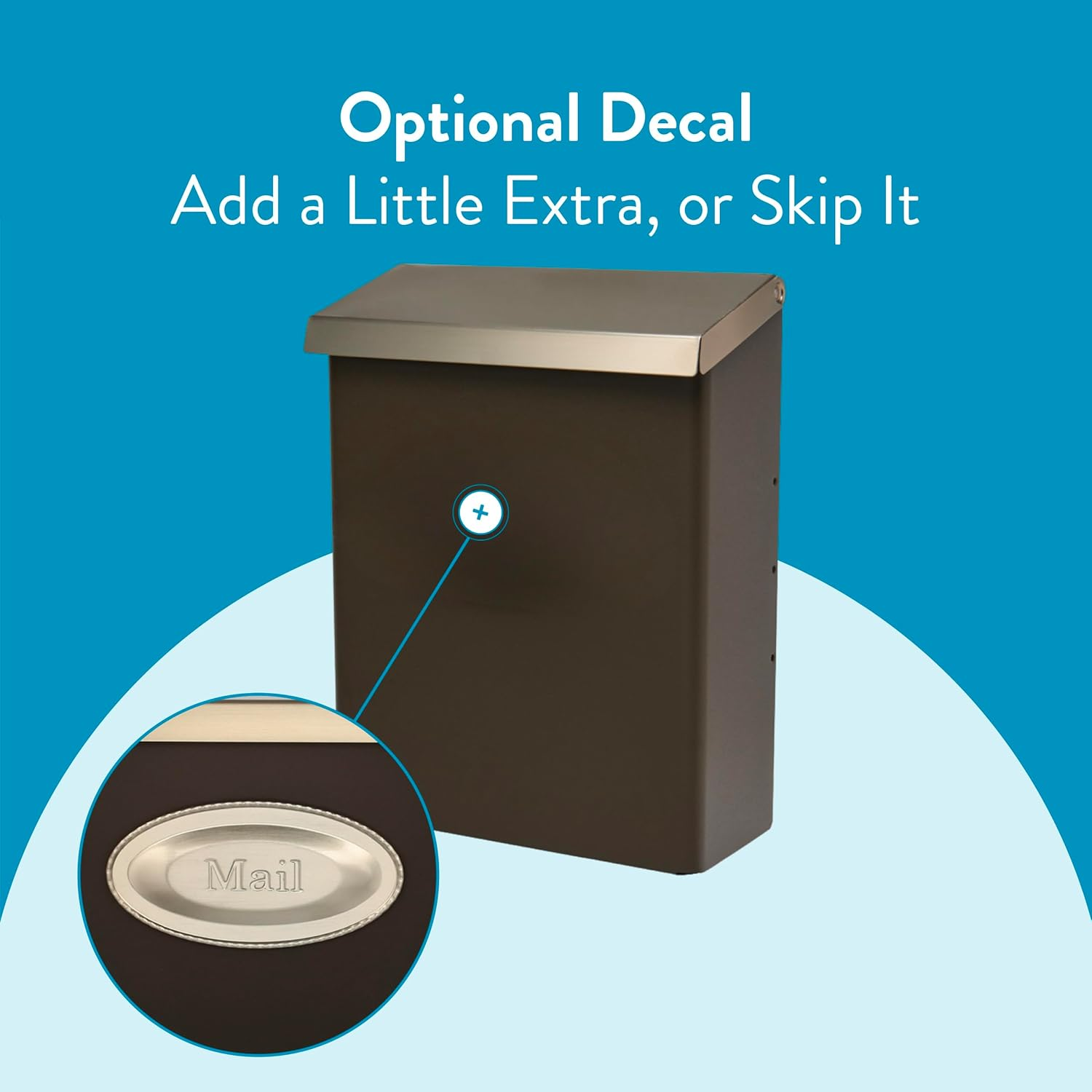 Architectural Mailboxes Designer Locking, Medium Capacity, Galvanized Steel, Wall-Mount Mailbox, Venetian Bronze/Satin Nickel image number 3