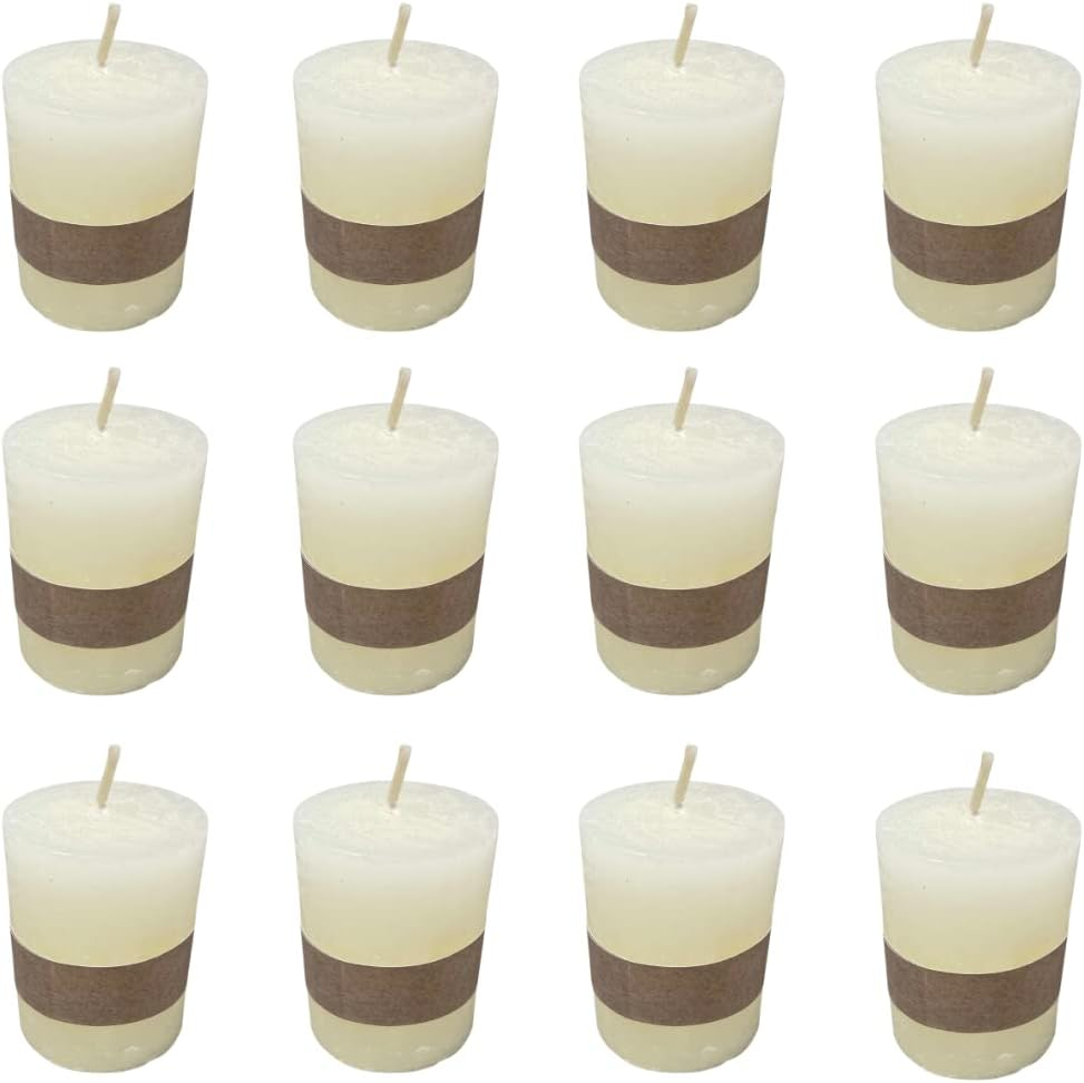 Rustic Mini Candles Approx. 4 X 5 Cm Pillar Candle in Antique Look for the Perfect Atmosphere at Home (24 X Pink)