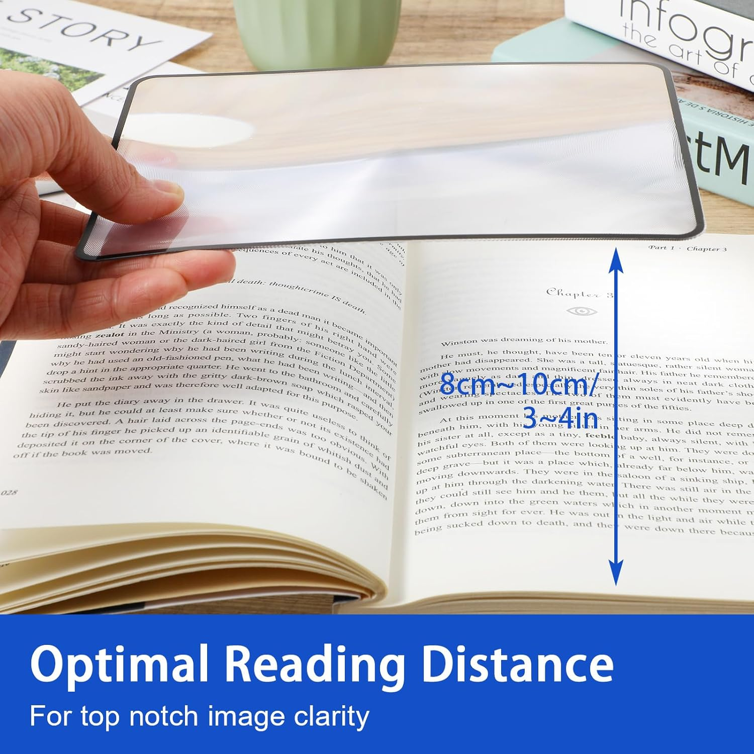 4Pcs Page Magnifying Sheet 3X Lightweight Optical Plastic Glass, Reading Magnifier with Handy Card Size Magnifier Lenses, Fresnel Lens for Seniors Reading Maps Books Bible Magazines image number 2