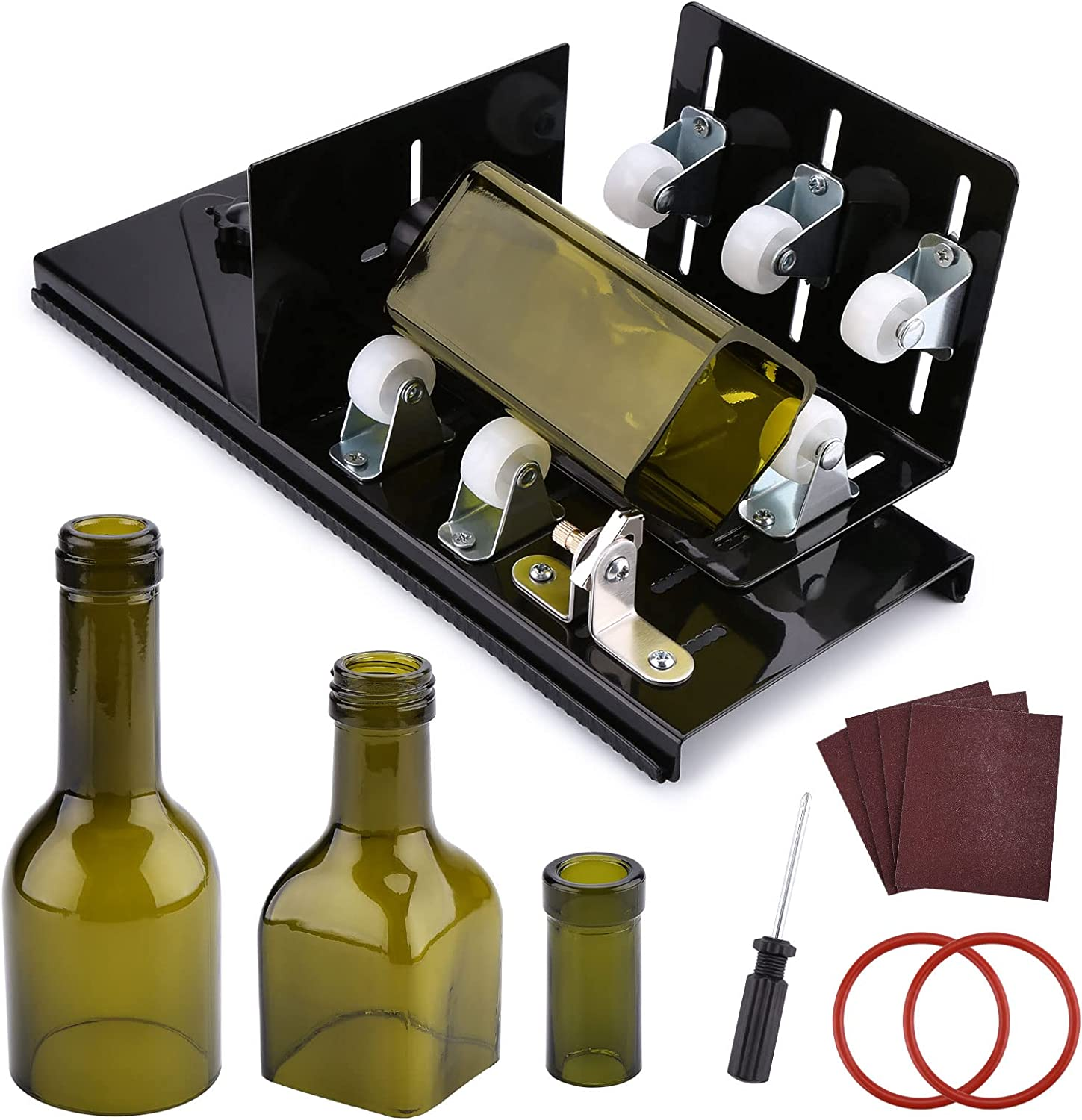 Glass Bottle Cutter, Fixm Bottle Cutter Upgraded Version, Round, Square Bottles and Bottlenecks, Suitable for Bottles of Wine, Beer, Whisky, Champagne, Water and Soda(Black) image number 4