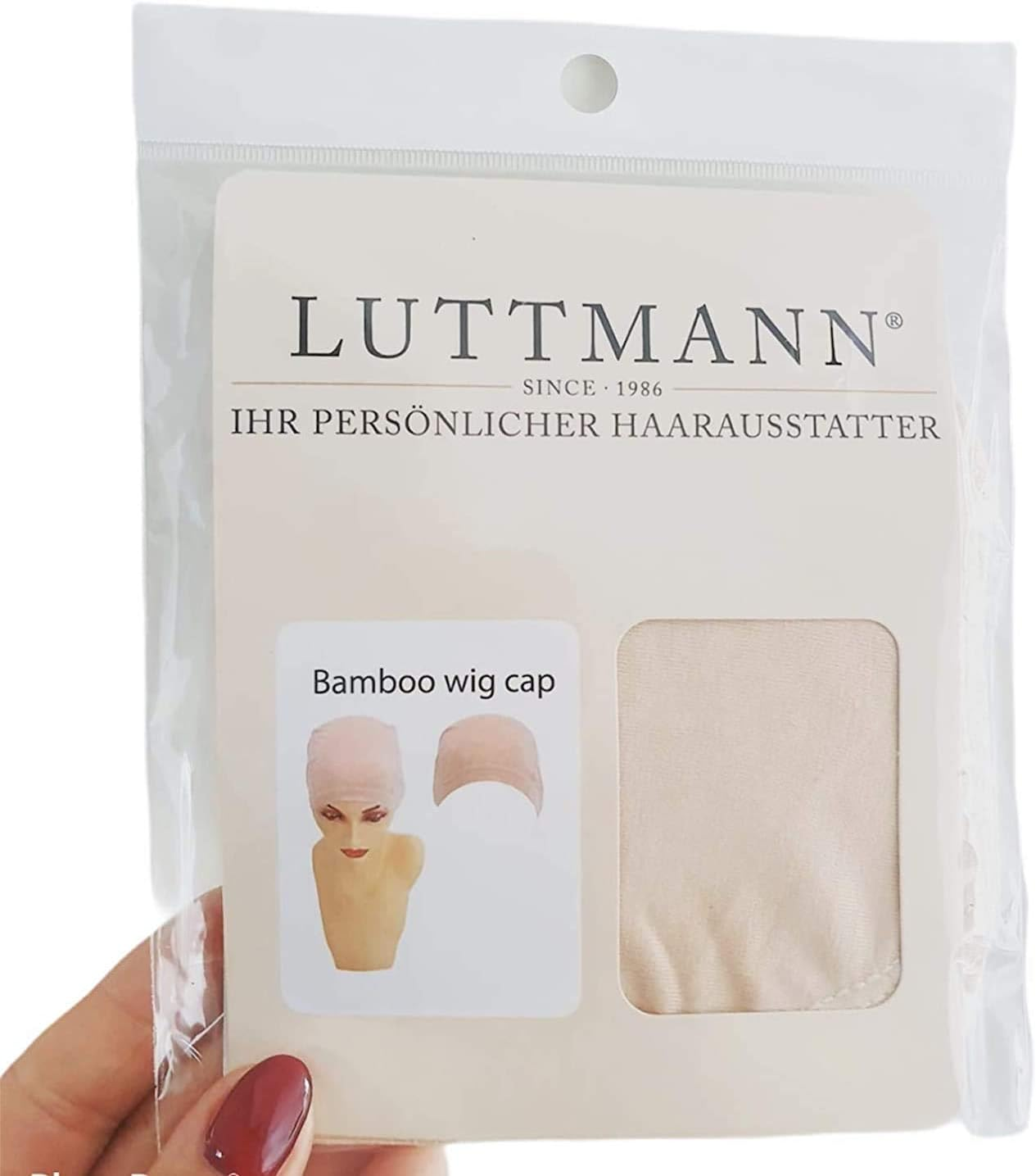 LUTTMANN&reg; Wigs Bamboo Wig Cap Head Protection Base Cap in Beige - Can Be Can Be Used under Real Hair Wigs, Synthetic Hair Wigs, Headscarves, Caps, Turban or Riding Helmets image number 1
