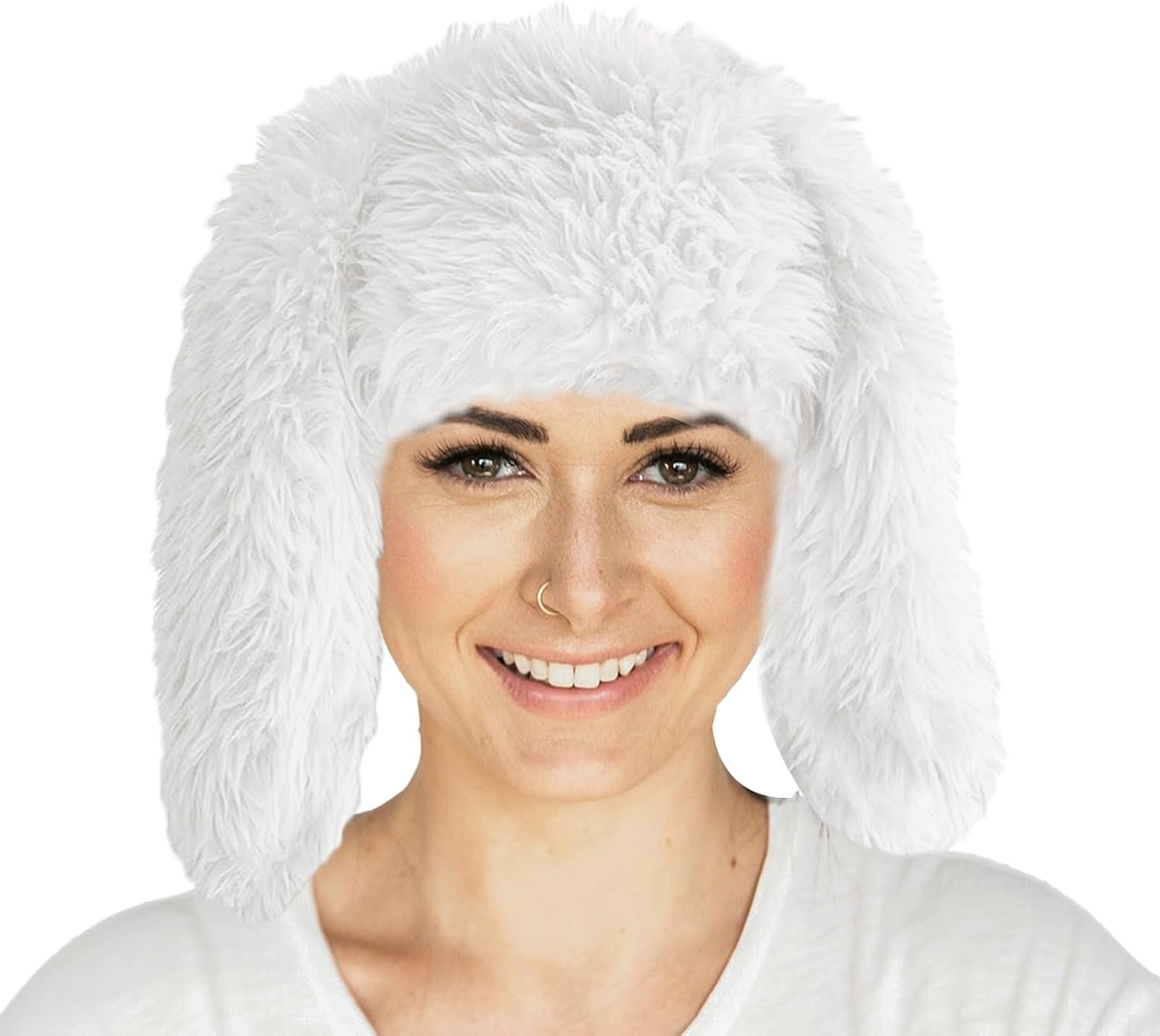 CENZICOM Plush Bunny Beanie Hat with Long Ears, Winter Hat for Women