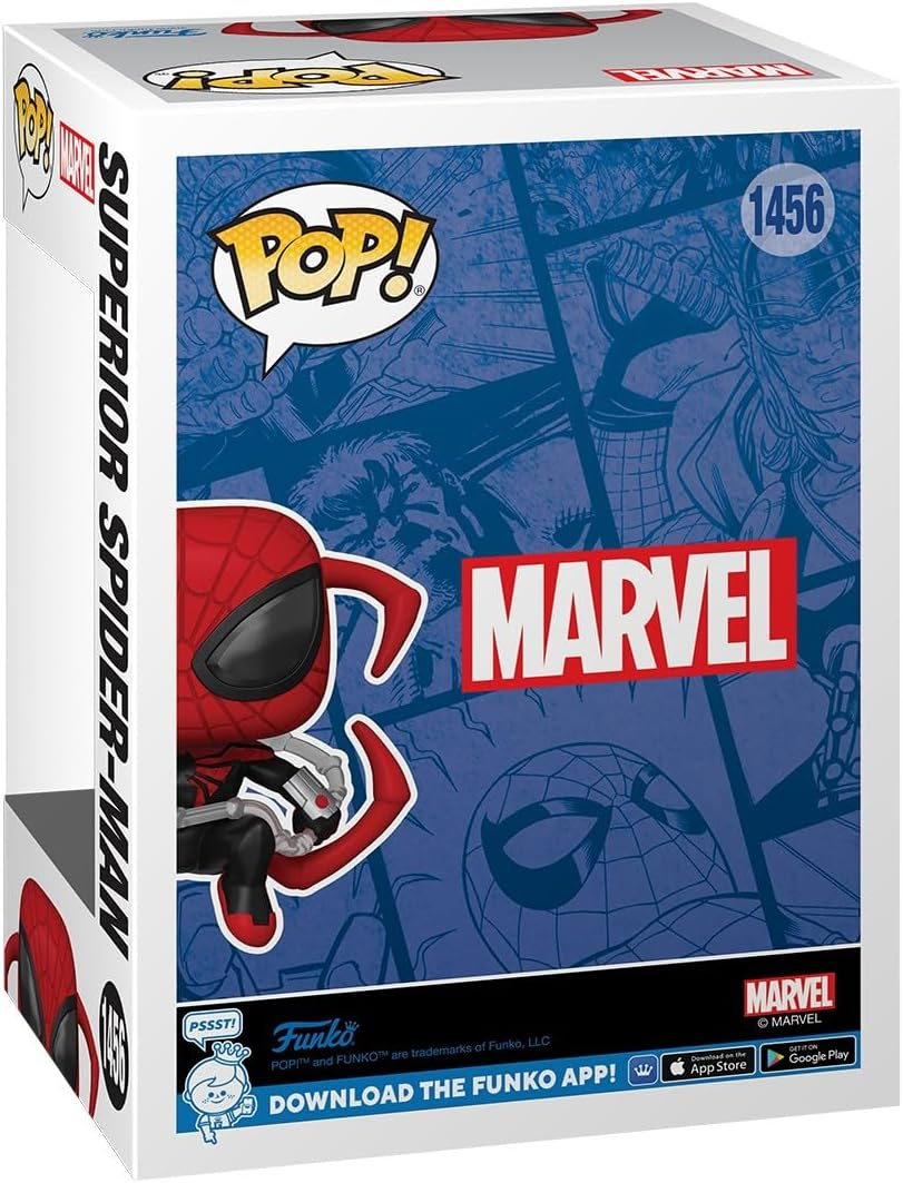 Funko Pop Marvel Superior Spiderman Bobblehead Vinyl Figure, 4.1 Inch Size image number 1