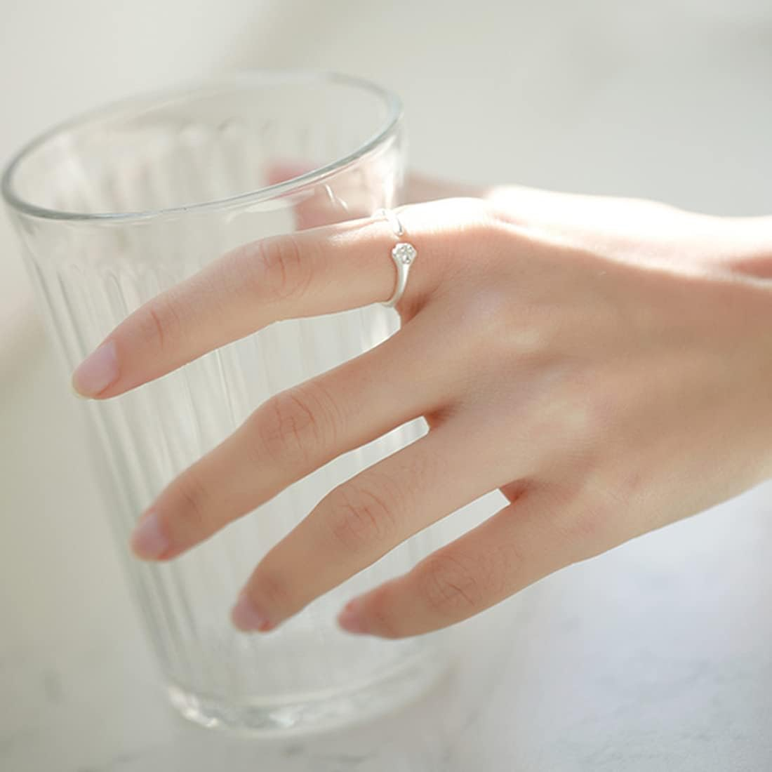 Paw Rings for Dogs Cats Silver Paw Print Animal Ring Adjustable Open Ring Pet Ring Dog Cat Footprint Ring for Women Girls image number 4