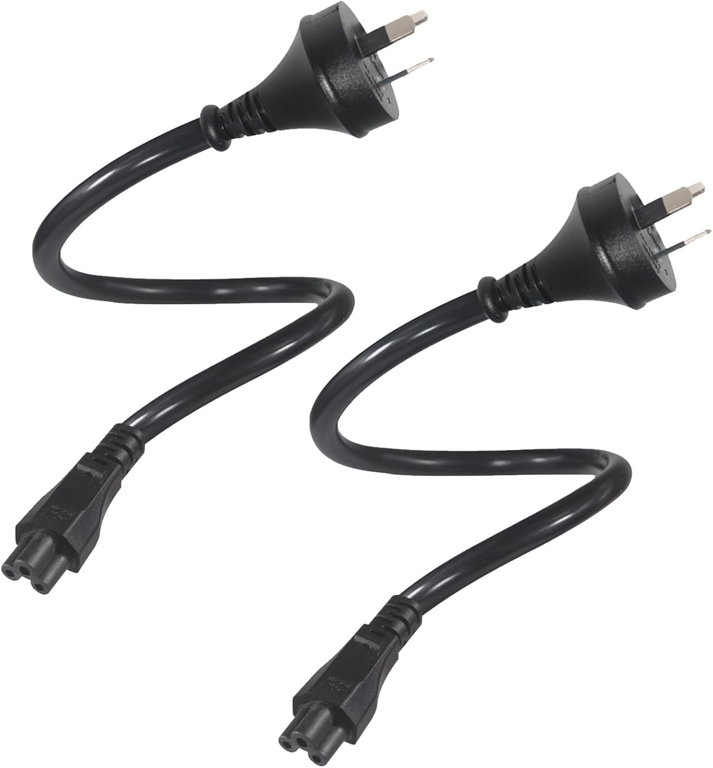 White 3-Pin IEC-C5 Power Cable 50Cm Replacement Clover Charging Cable 0.5 Meter Australia Clover Leaf Cord