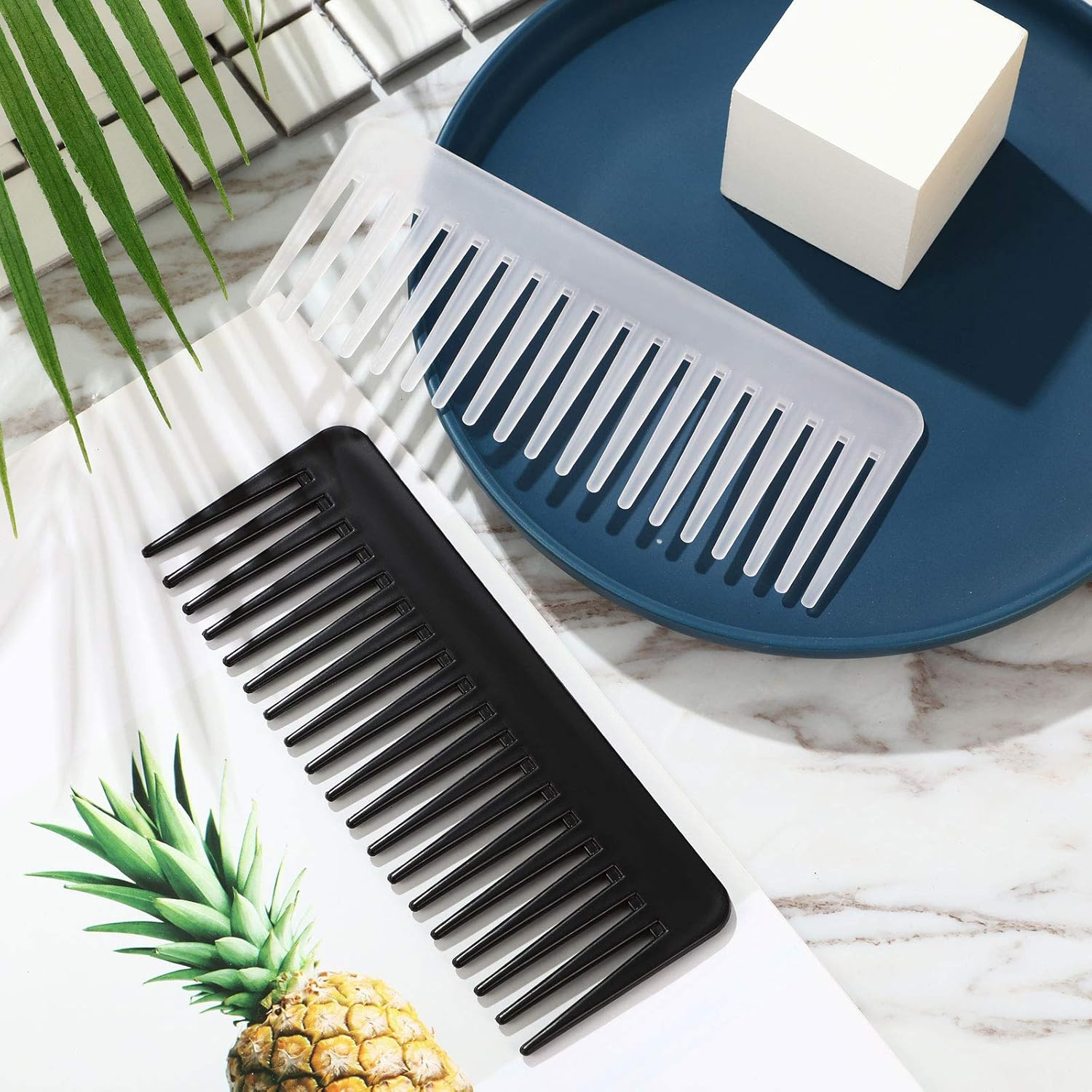 Patelai Large Hair Detangling Comb Wide Tooth Comb for Curly, Long, Wet or Dry Hair, No Handle, Anti-Static, Plastic, Unisex, White image number 3