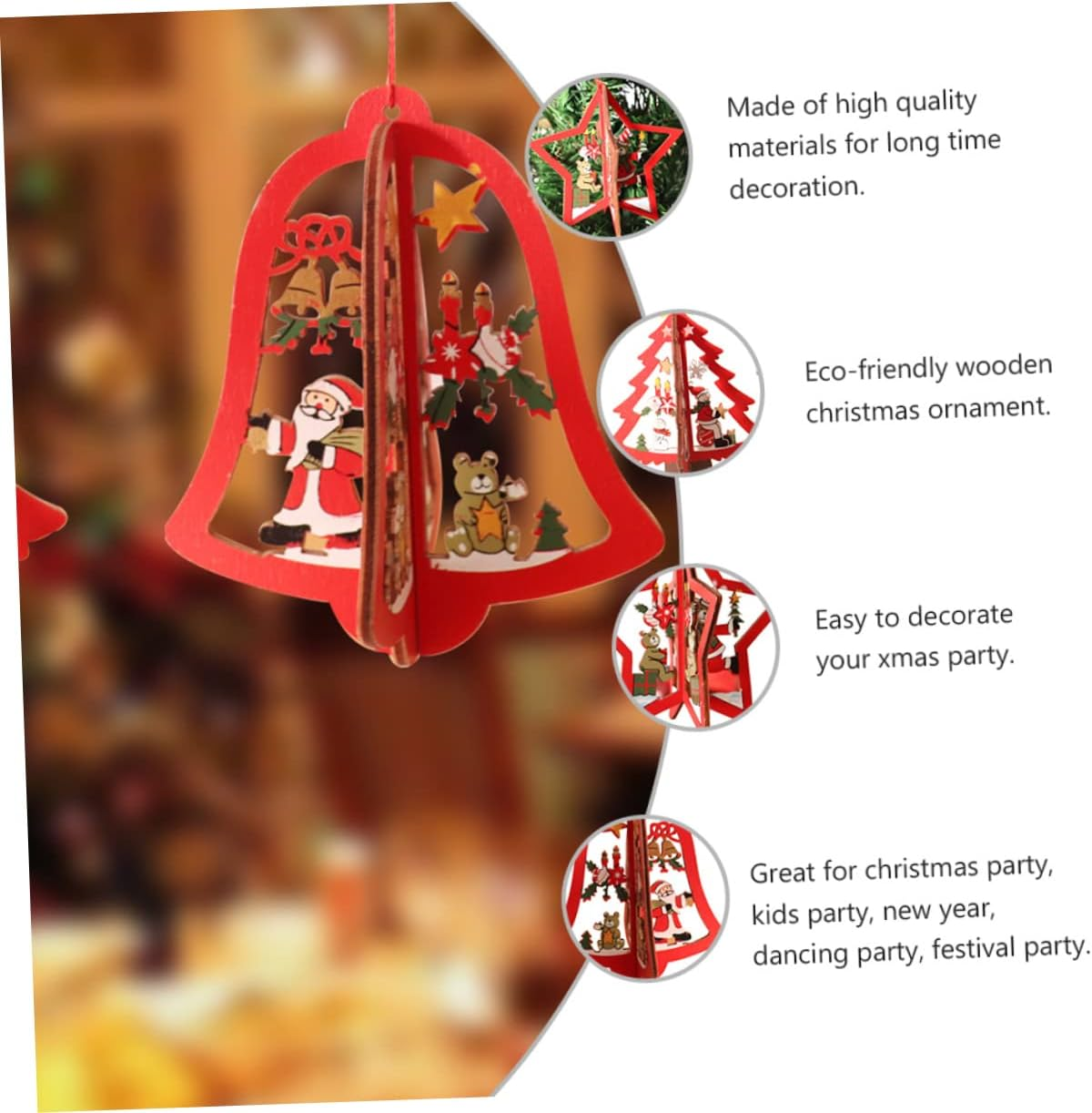 3Sets Christmas Tree Pendant Ornaments for Festive Window Home Decoration Essential for Holiday Tree Strong Christmas Hanging Decor image number 5