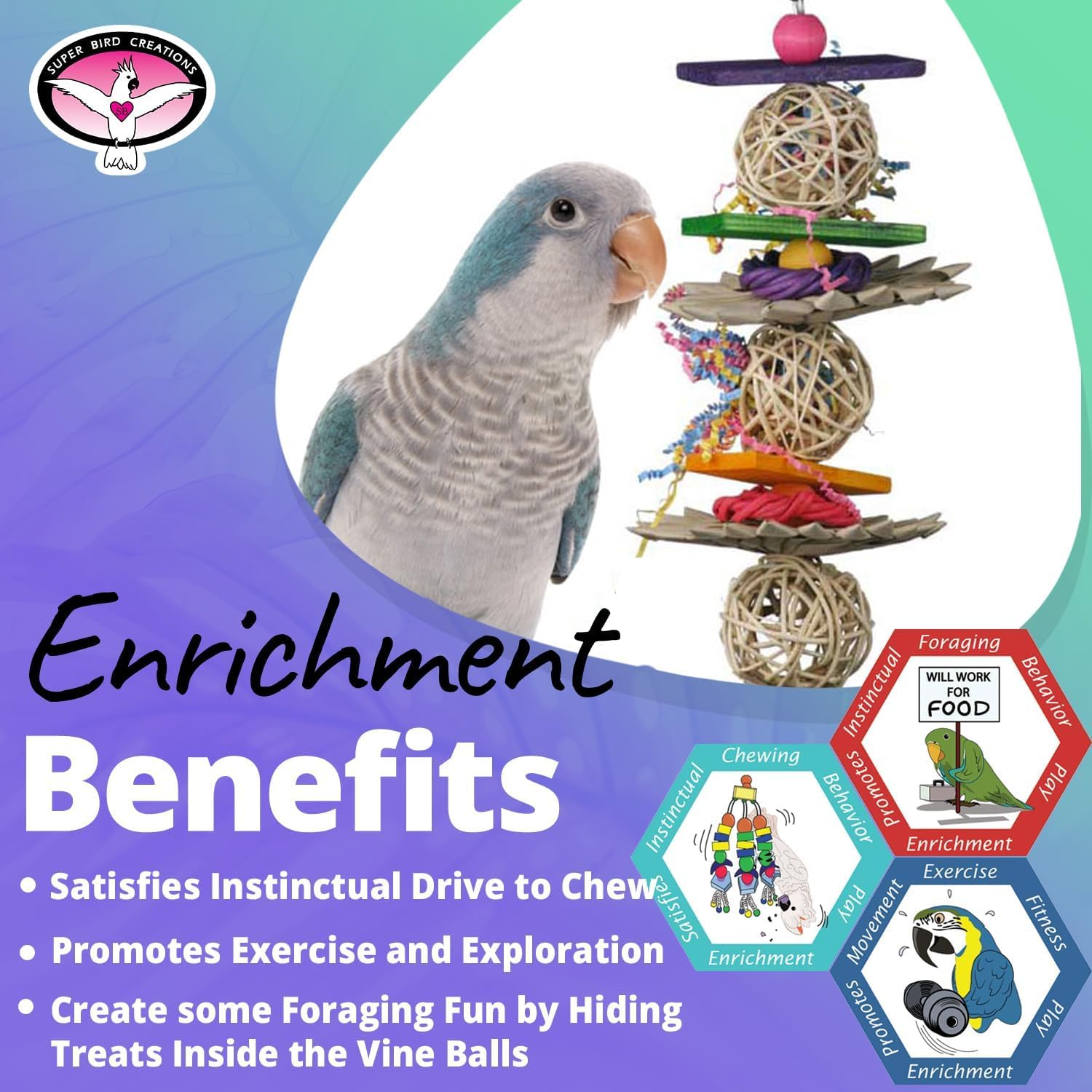 Super Bird Creations Bird Toy, Medium image number 3